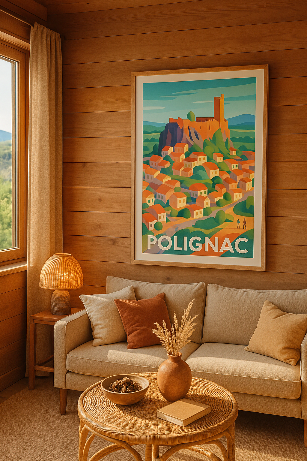Haute-Loire France Affiche de Polignac - Un village perché au charme médiéval