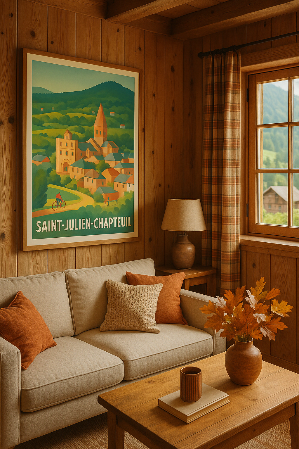 Haute-Loire France Affiche de Saint-Julien-Chapteuil - Charme bucolique au cœur de la nature