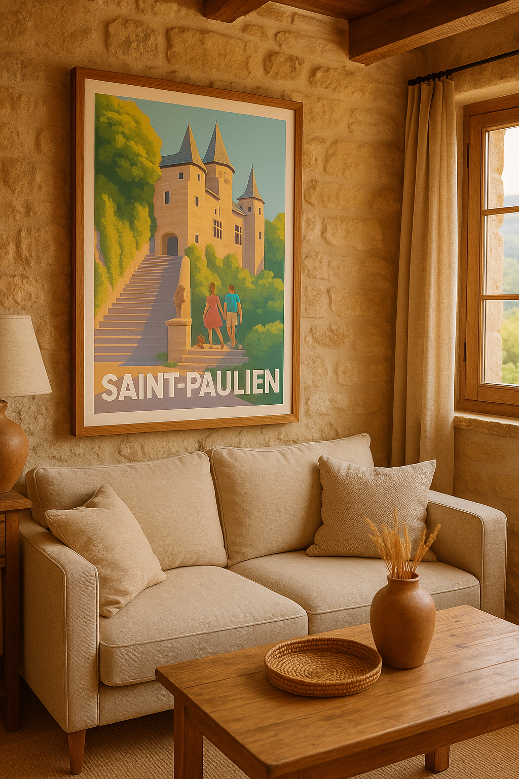 Haute-Loire France Affiche de Saint-Paulien - Charme médiéval et balade romantique