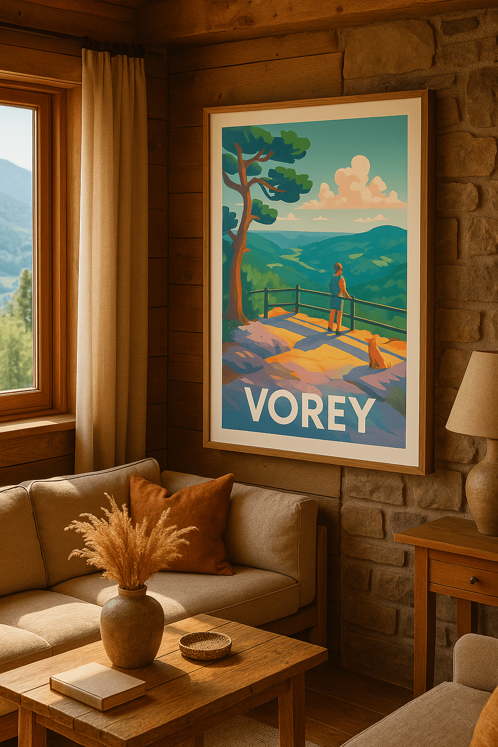 Haute-Loire France Affiche de Vorey - Invitation à la découverte des panoramas sauvages