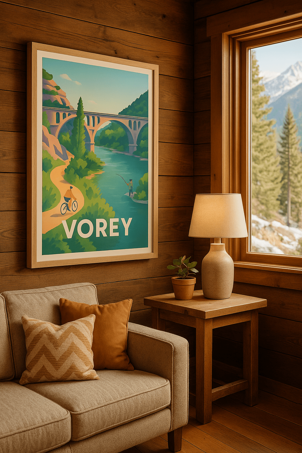 Affiche Vorey — L'évasion nature au fil de l'eau · poster d'art de Vorey