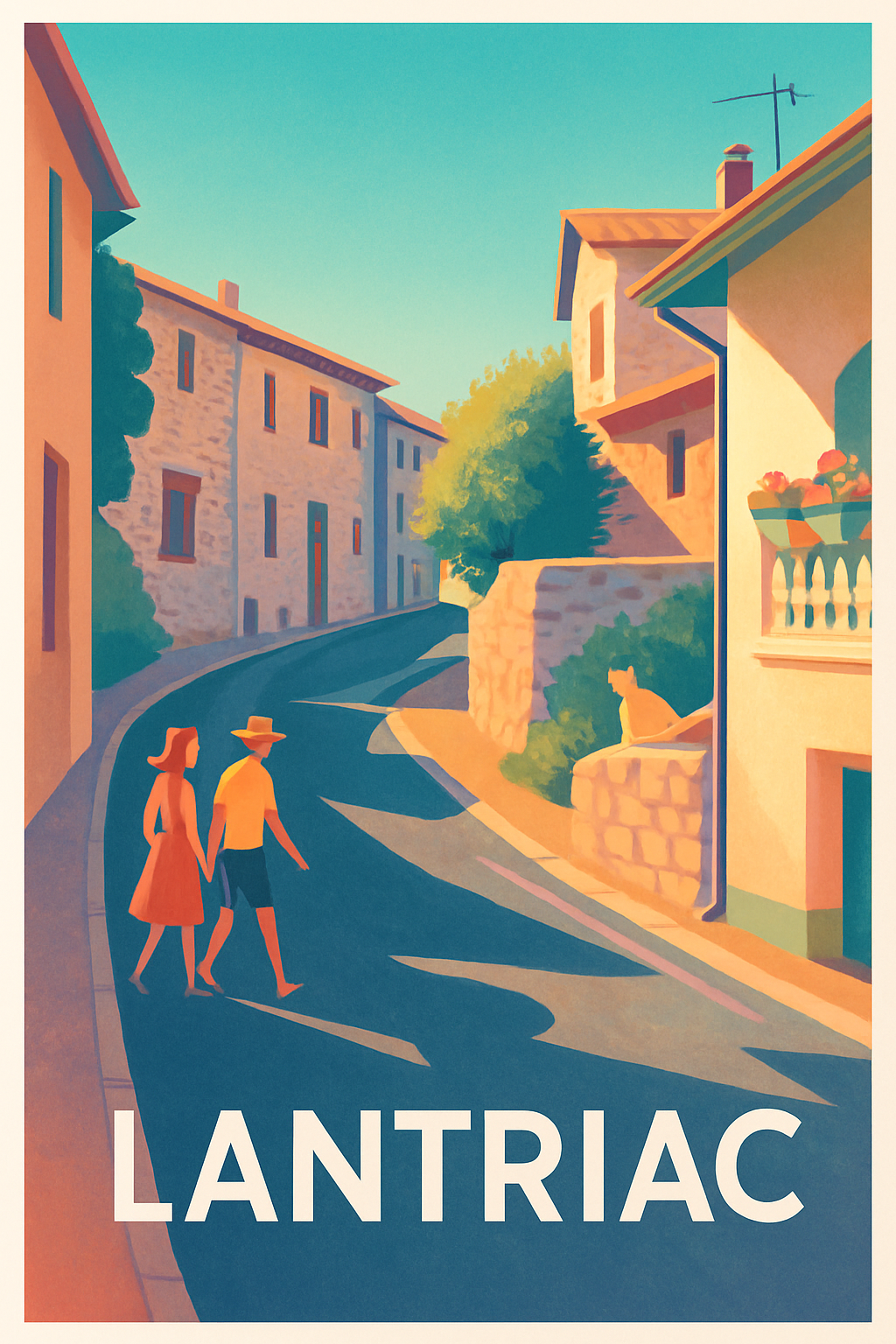 Affiche Lantriac — Douceur de vie et rues ensoleillées · poster d'art de Lantriac
