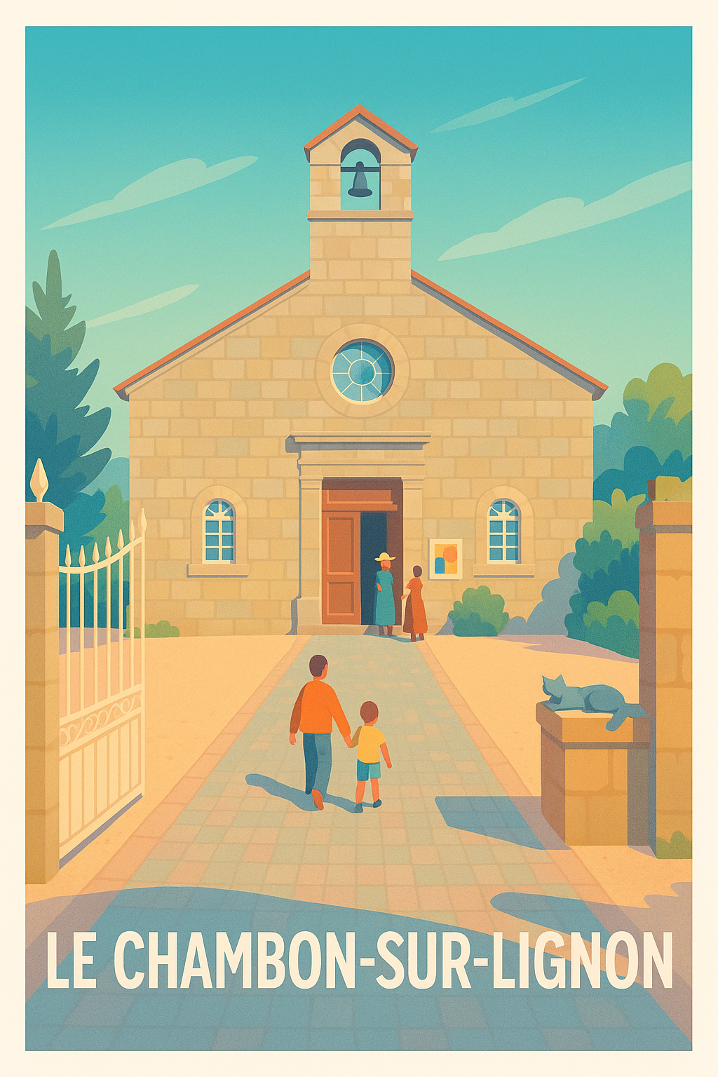 Haute-Loire France Pas de Cadre / 20 × 30cm Affiche de Le Chambon-sur-Lignon - Un havre de paix historique