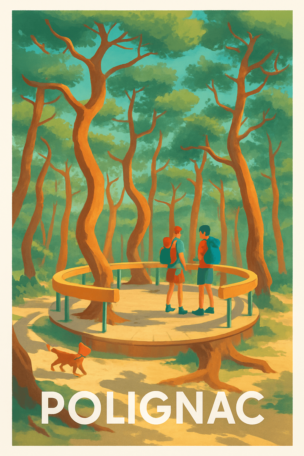 Haute-Loire France Pas de Cadre / 20 × 30cm Affiche de Polignac - Promenade en forêt enchantée