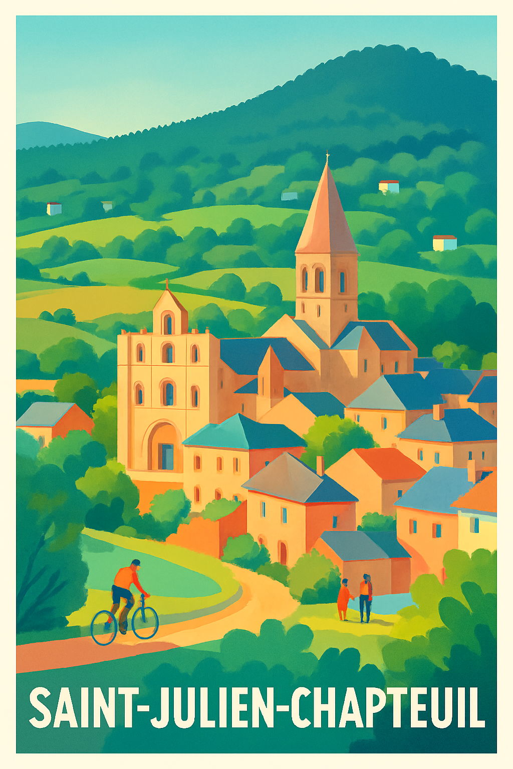 Haute-Loire France Pas de Cadre / 20 × 30cm Affiche de Saint-Julien-Chapteuil - Charme bucolique au cœur de la nature