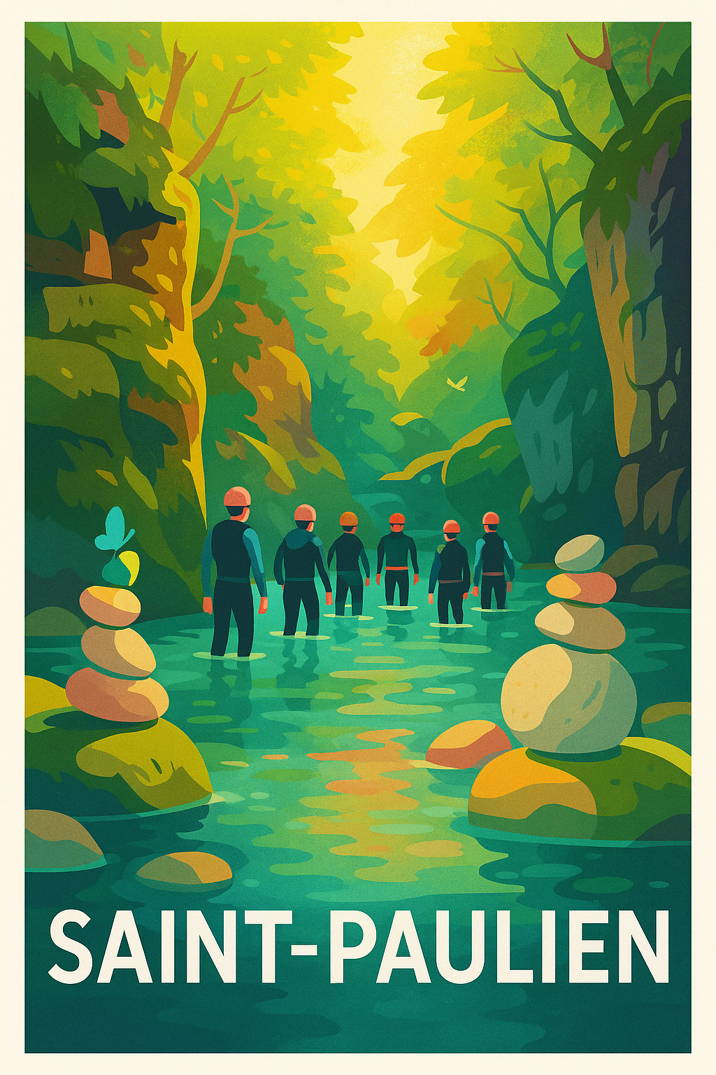 Haute-Loire France Pas de Cadre / 20 × 30cm Affiche de Saint-Paulien - Évasion Nature et Aventure