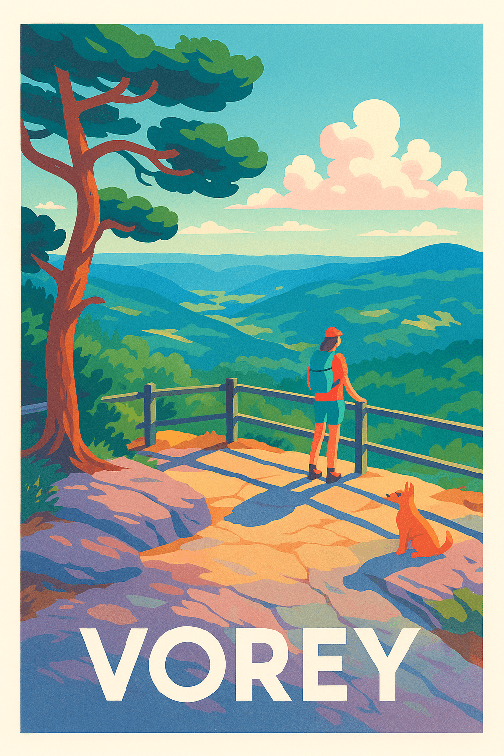 Haute-Loire France Pas de Cadre / 20 × 30cm Affiche de Vorey - Invitation à la découverte des panoramas sauvages