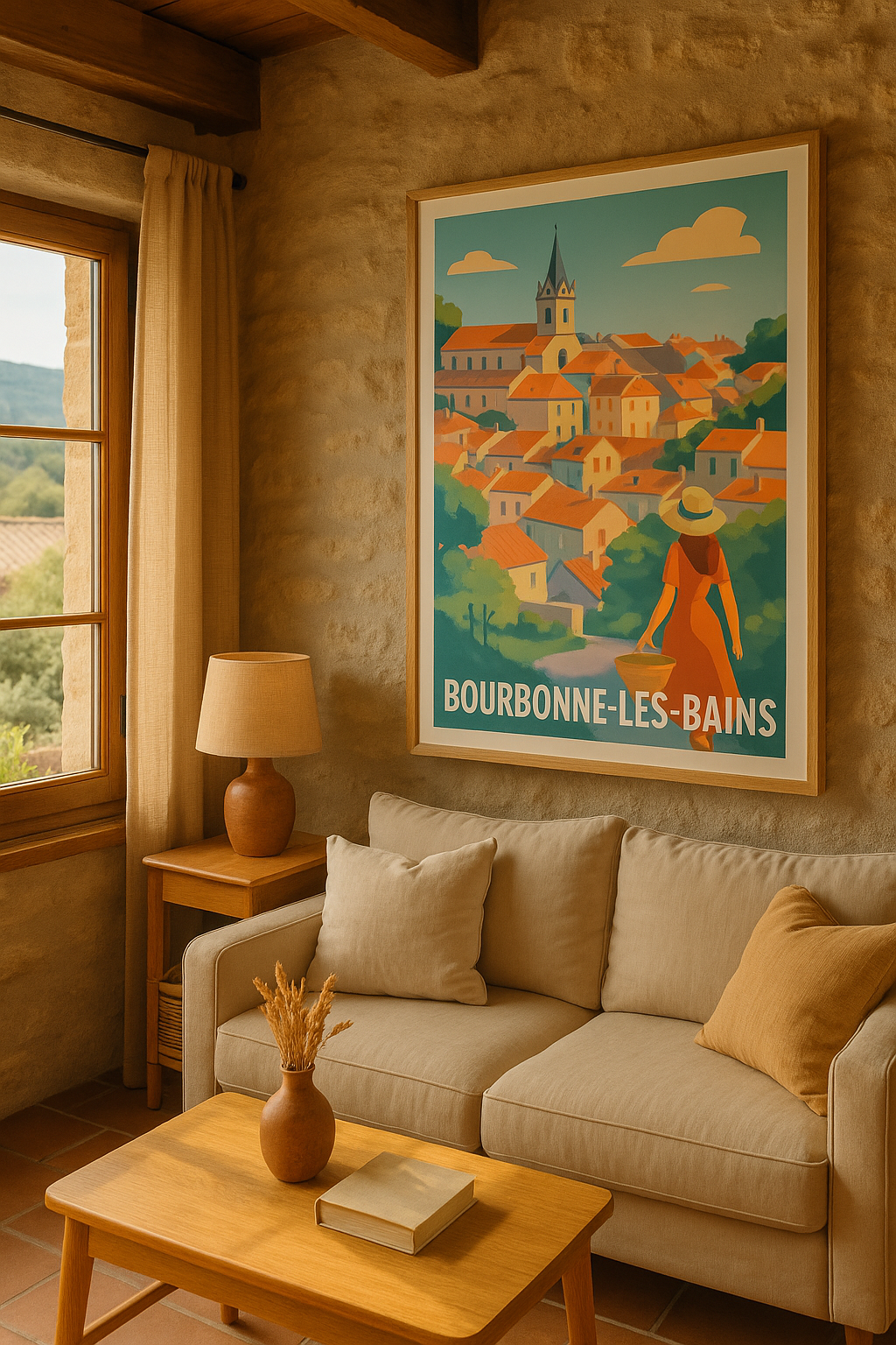 Haute-Marne France Affiche de Bourbonne-les-Bains - Charme et Sérénité au Cœur de la Ville