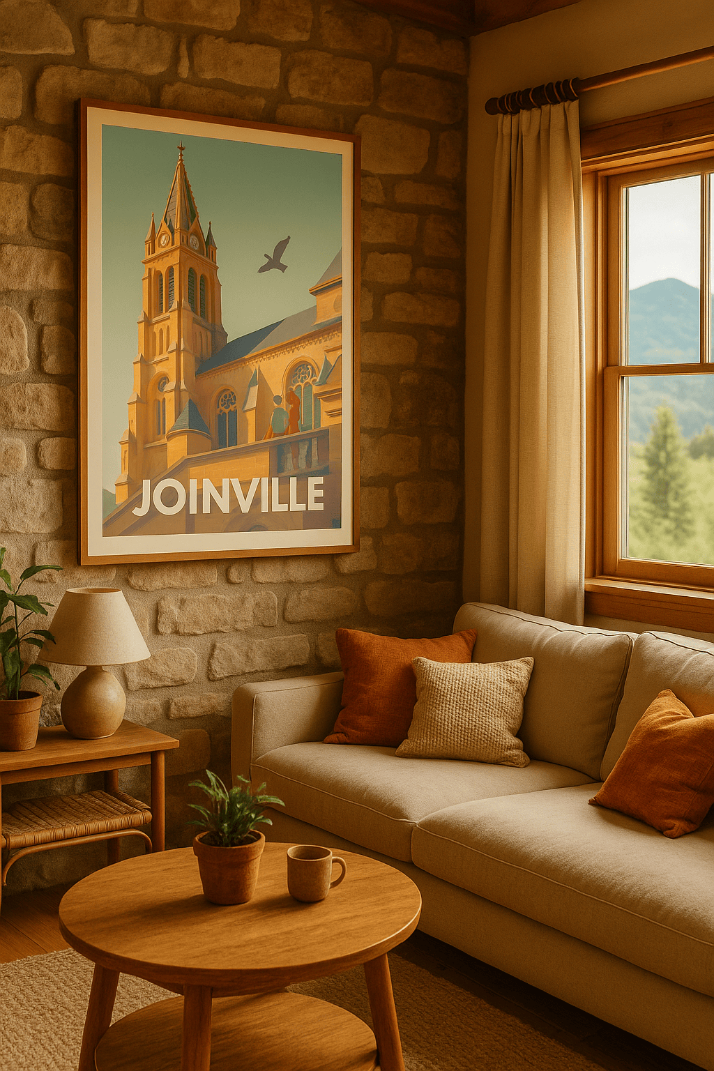 Haute-Marne France Affiche de Joinville - Émerveillement au sommet de l'église historique