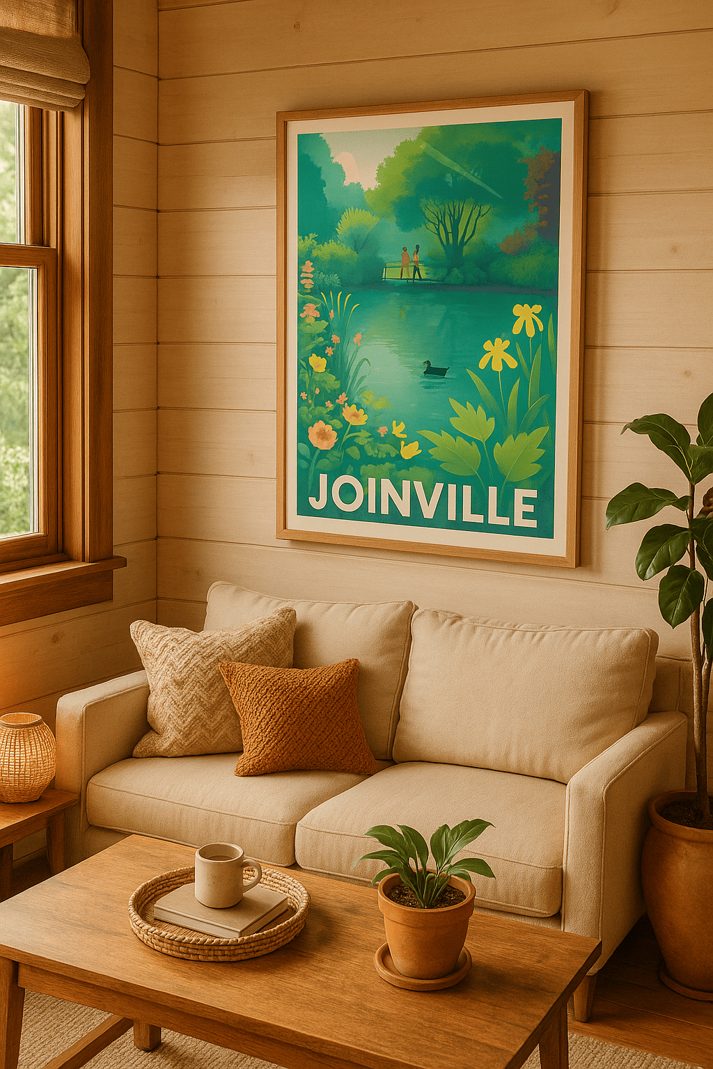 Haute-Marne France Affiche de Joinville - Promenade paisible au bord de l'eau