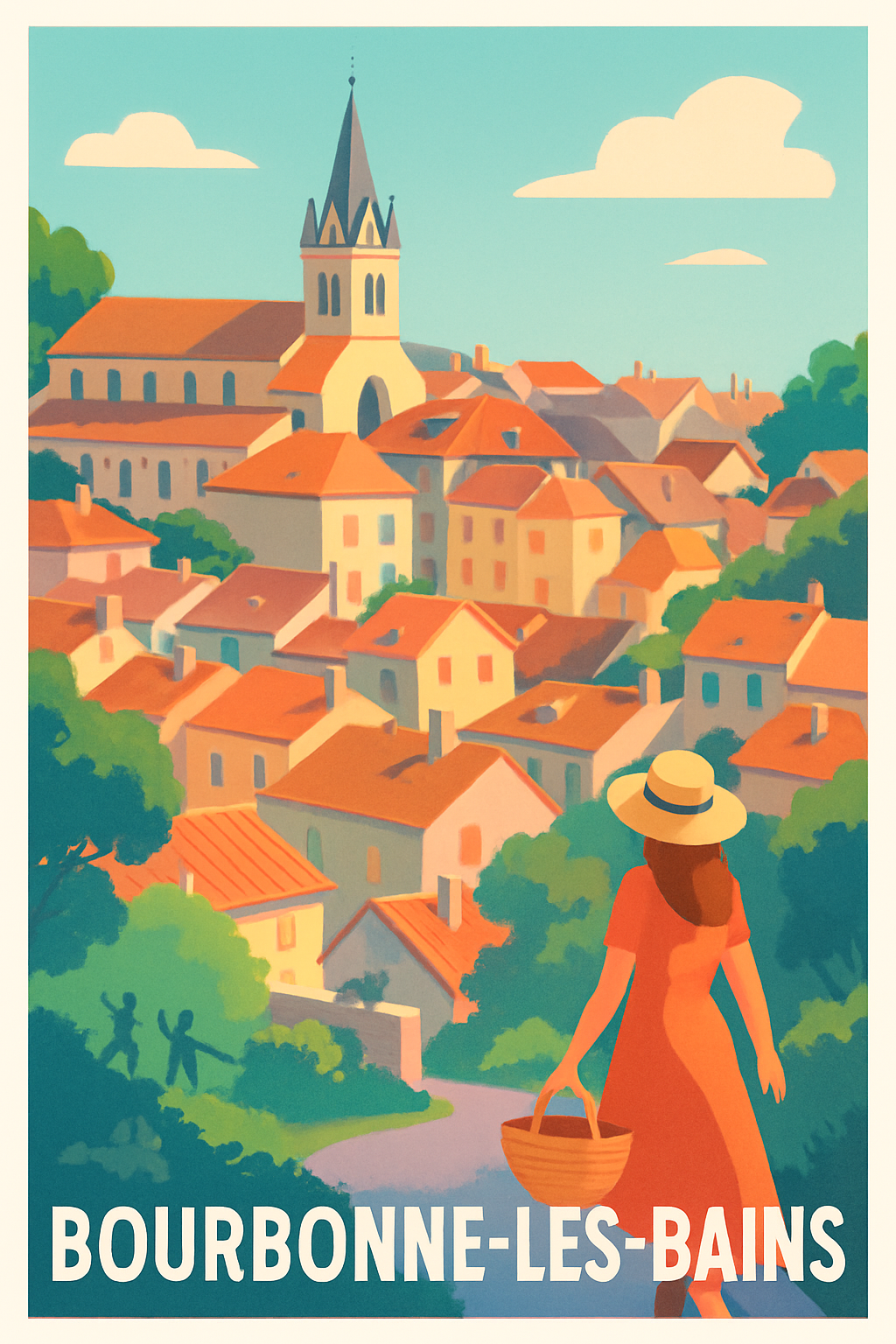 Haute-Marne France Pas de Cadre / 20 × 30cm Affiche de Bourbonne-les-Bains - Charme et Sérénité au Cœur de la Ville