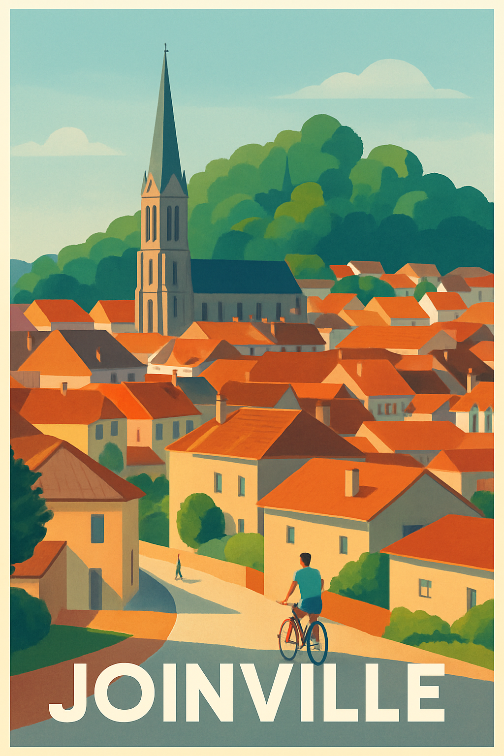 Haute-Marne France Pas de Cadre / 20 × 30cm Affiche de Joinville - Charme pittoresque et douceur de vivre