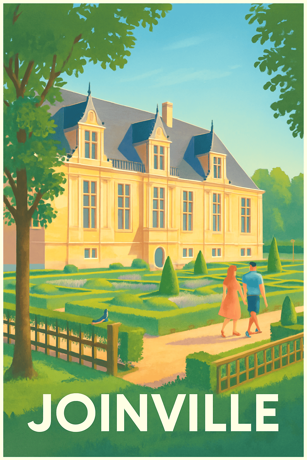 Haute-Marne France Pas de Cadre / 20 × 30cm Affiche de Joinville - Promenade au cœur du patrimoine