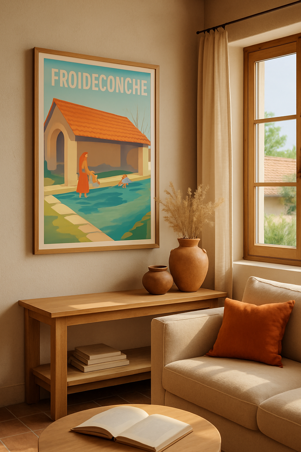 Haute-Saône France Affiche de Froideconche - Charme bucolique au lavoir