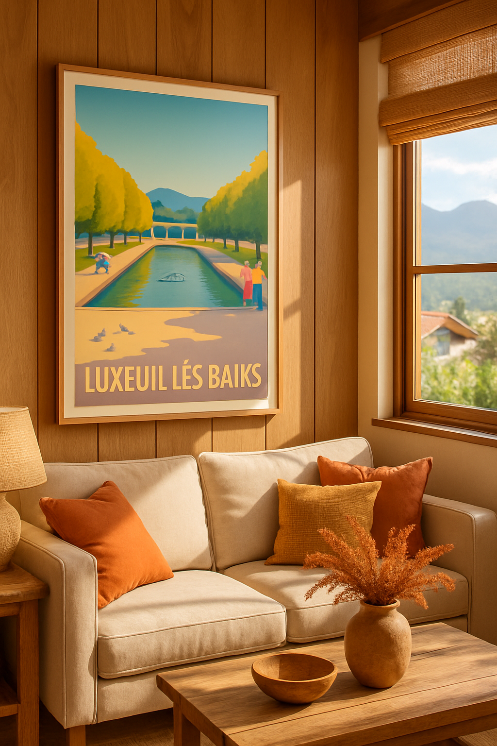 Haute-Saône France Affiche de Luxeuil-les-Bains - Évasion et sérénité au cœur des jardins