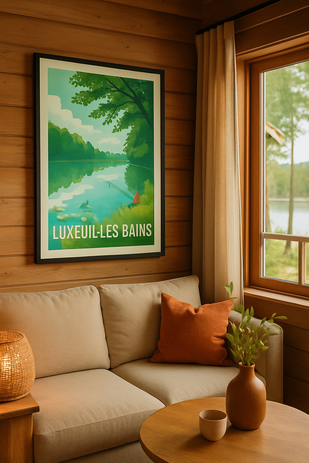 Haute-Saône France Affiche de Luxeuil-les-Bains - Sérénité au bord de l'eau