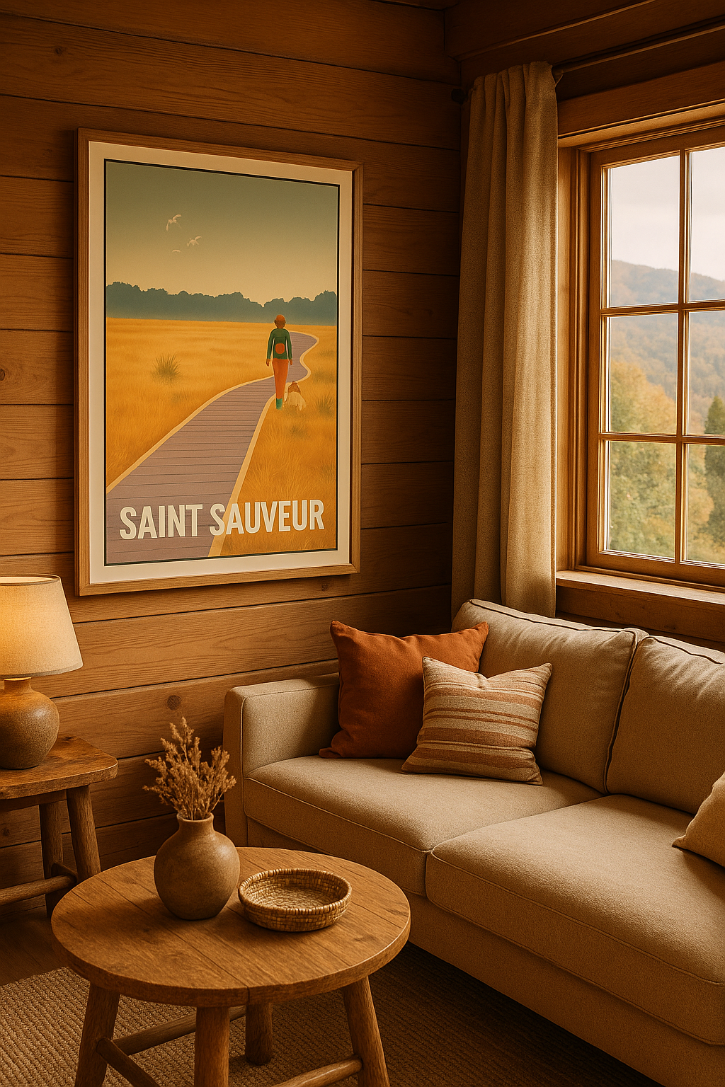 Affiche Saint-Sauveur — Promenade paisible en nature · poster d'art de Saint-Sauveur
