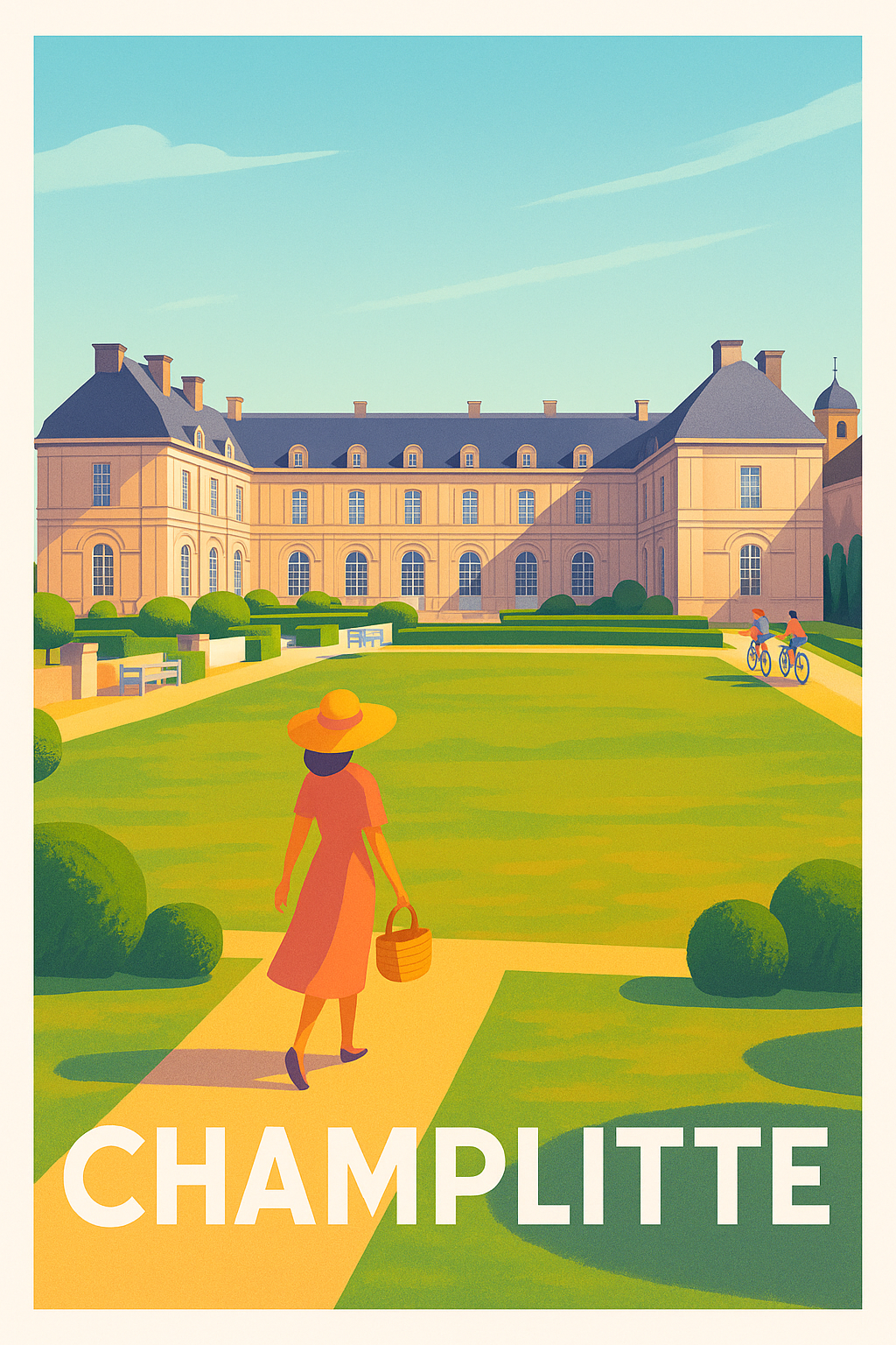 Haute-Saône France Pas de Cadre / 20 × 30cm Affiche de Champlitte - Élégance et sérénité au cœur du domaine