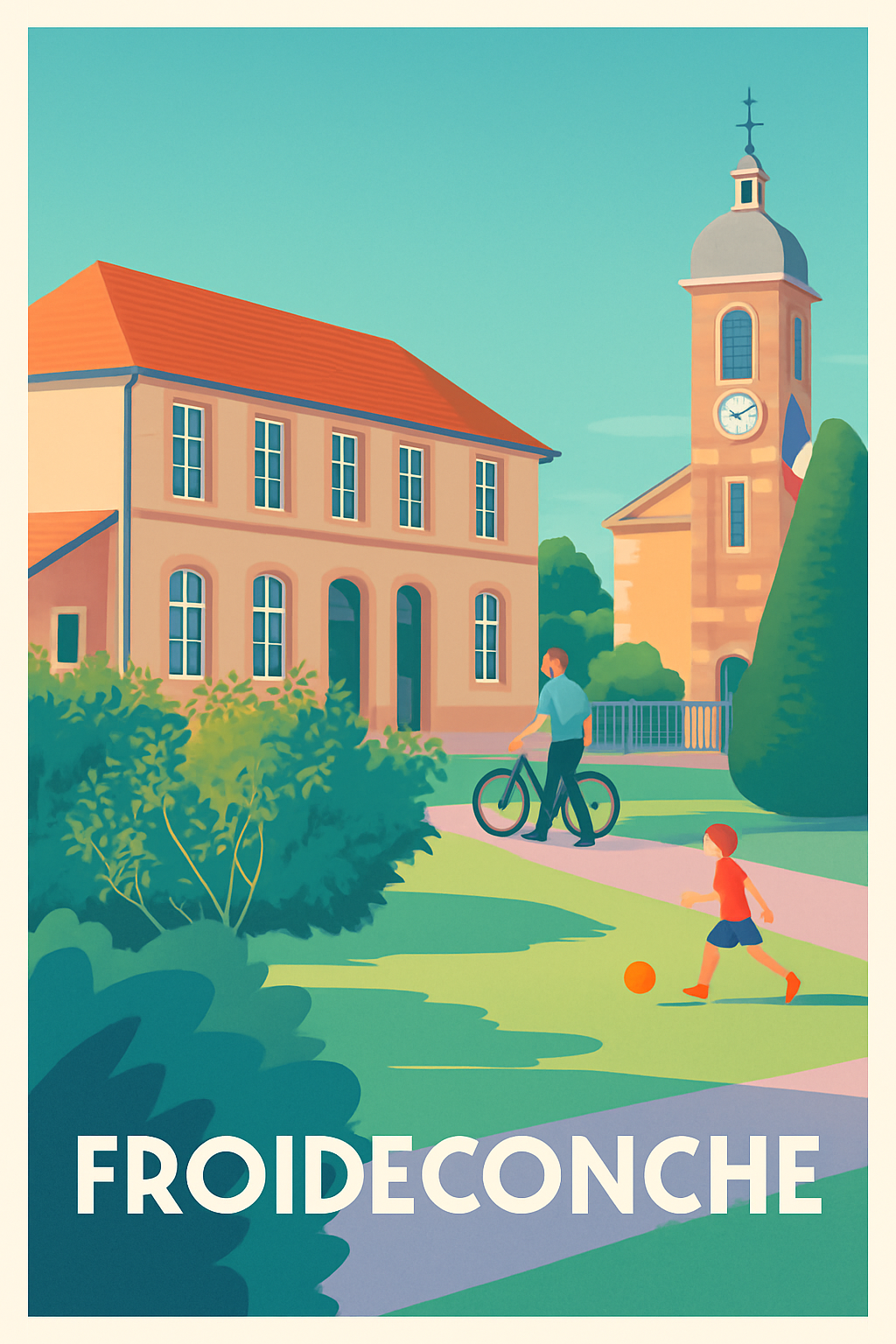 Haute-Saône France Pas de Cadre / 20 × 30cm Affiche de Froideconche - Douceur de vie à la campagne