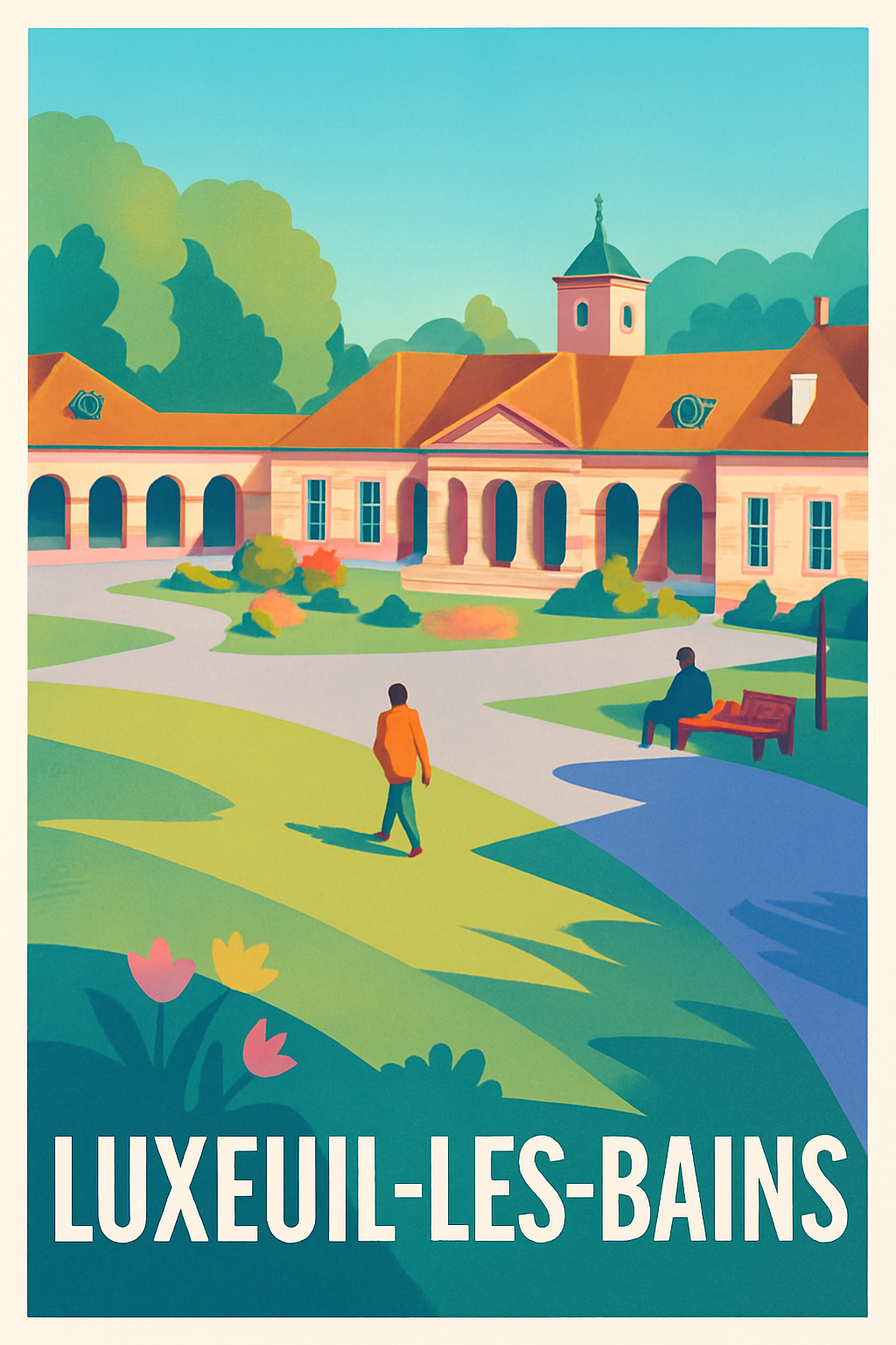 Haute-Saône France Pas de Cadre / 20 × 30cm Affiche de Luxeuil-les-Bains - Escapade paisible au cœur de la nature