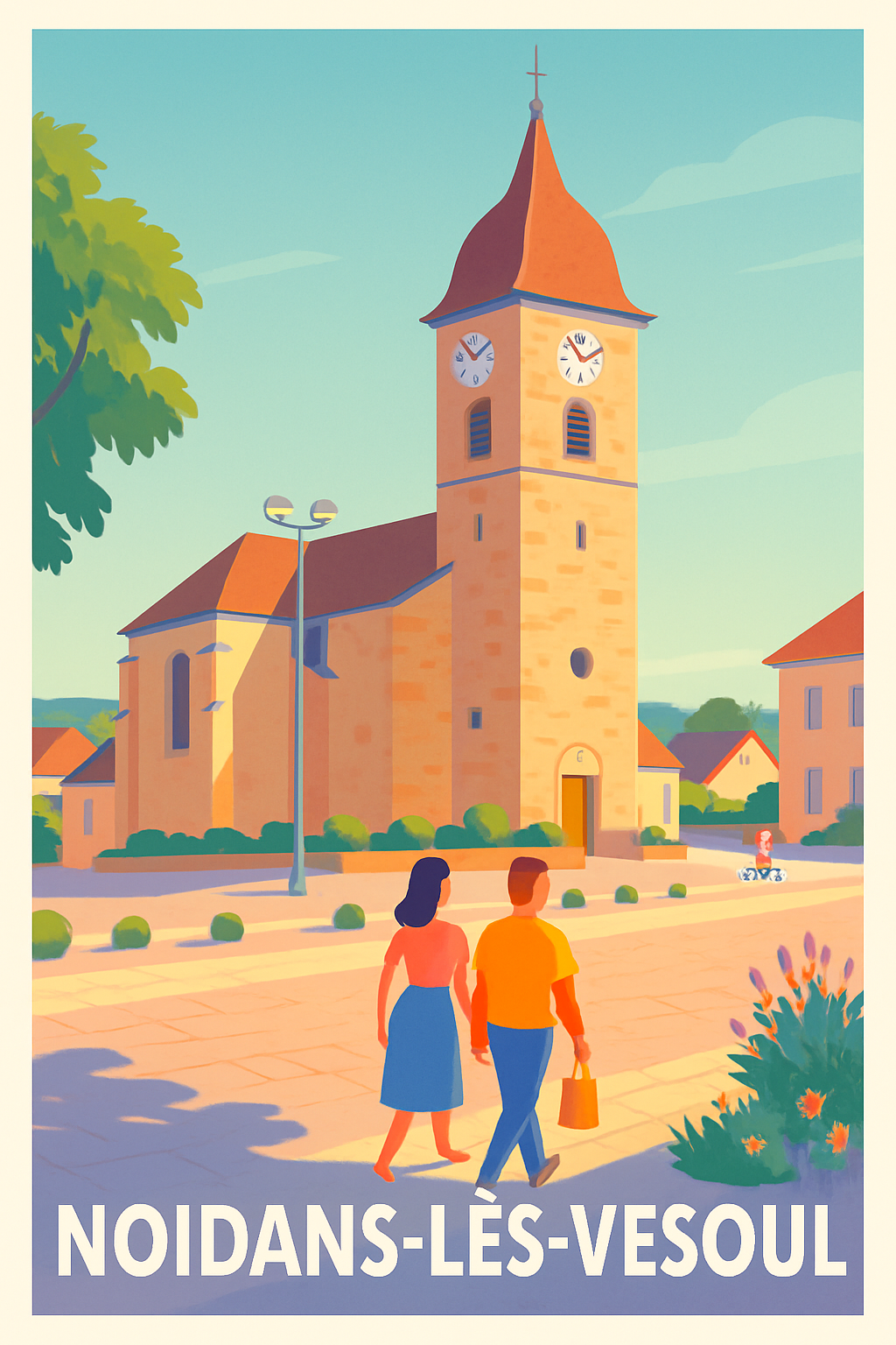 Haute-Saône France Pas de Cadre / 20 × 30cm Affiche de Noidans-lès-Vesoul - Charme paisible du village