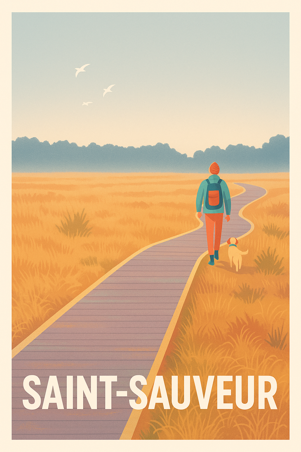 Affiche Saint-Sauveur — Promenade paisible en nature · poster d'art de Saint-Sauveur