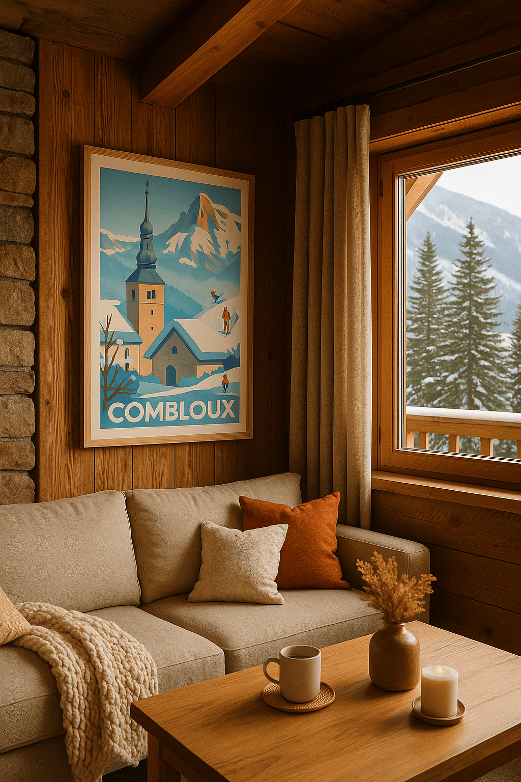 Haute-Savoie France Affiche de Combloux - Évasion hivernale au coeur des Alpes