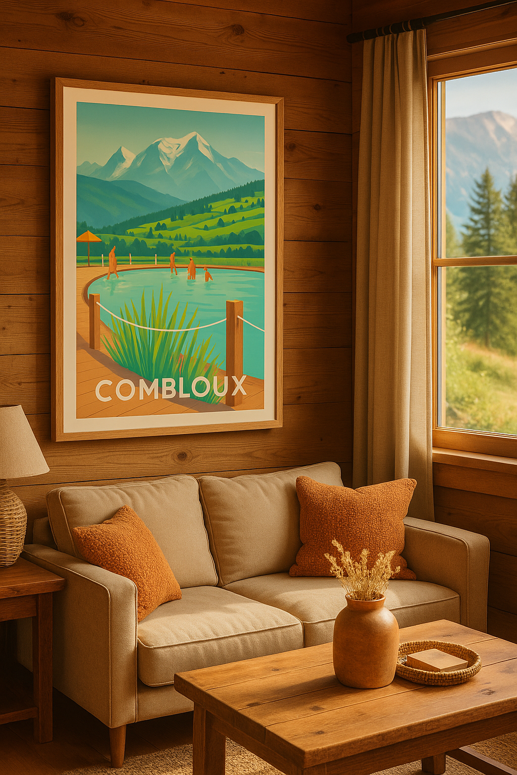 Haute-Savoie France Affiche de Combloux - Évasion nature au pied du Mont Blanc