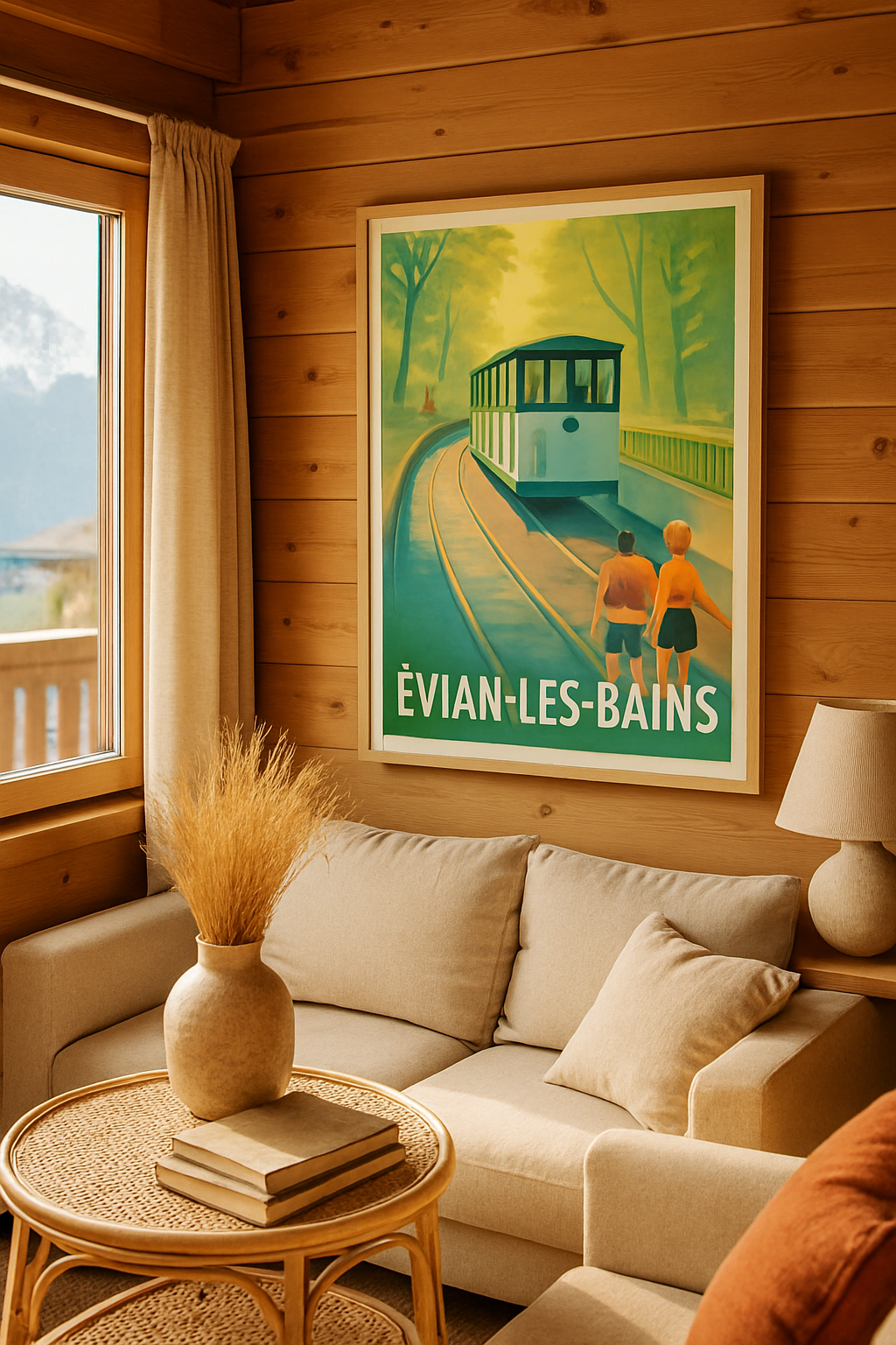 Haute-Savoie France Affiche de Évian-les-Bains - Balade bucolique en funiculaire