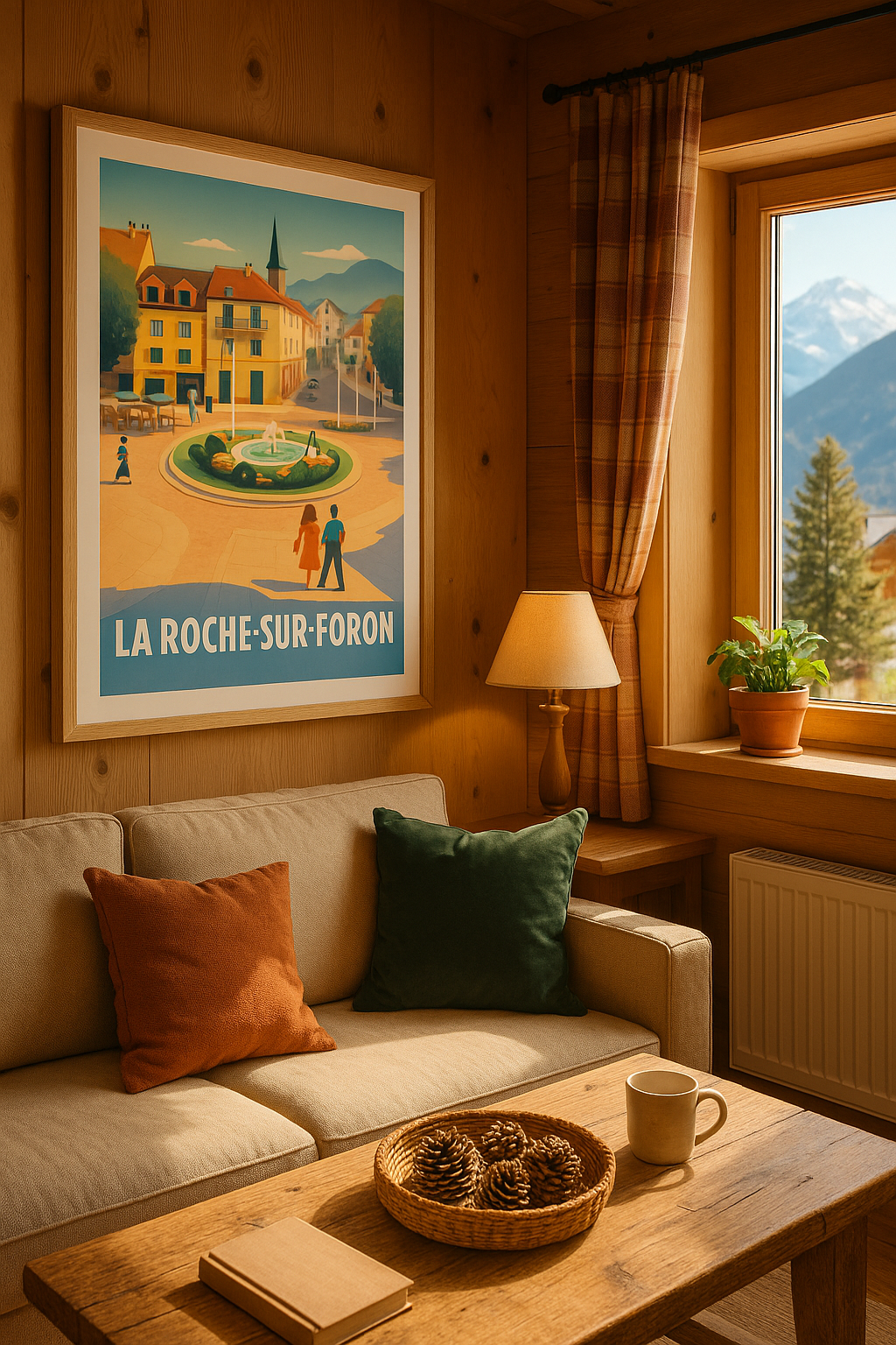 Haute-Savoie France Affiche de La Roche-sur-Foron - Charme et douceur d'une place animée