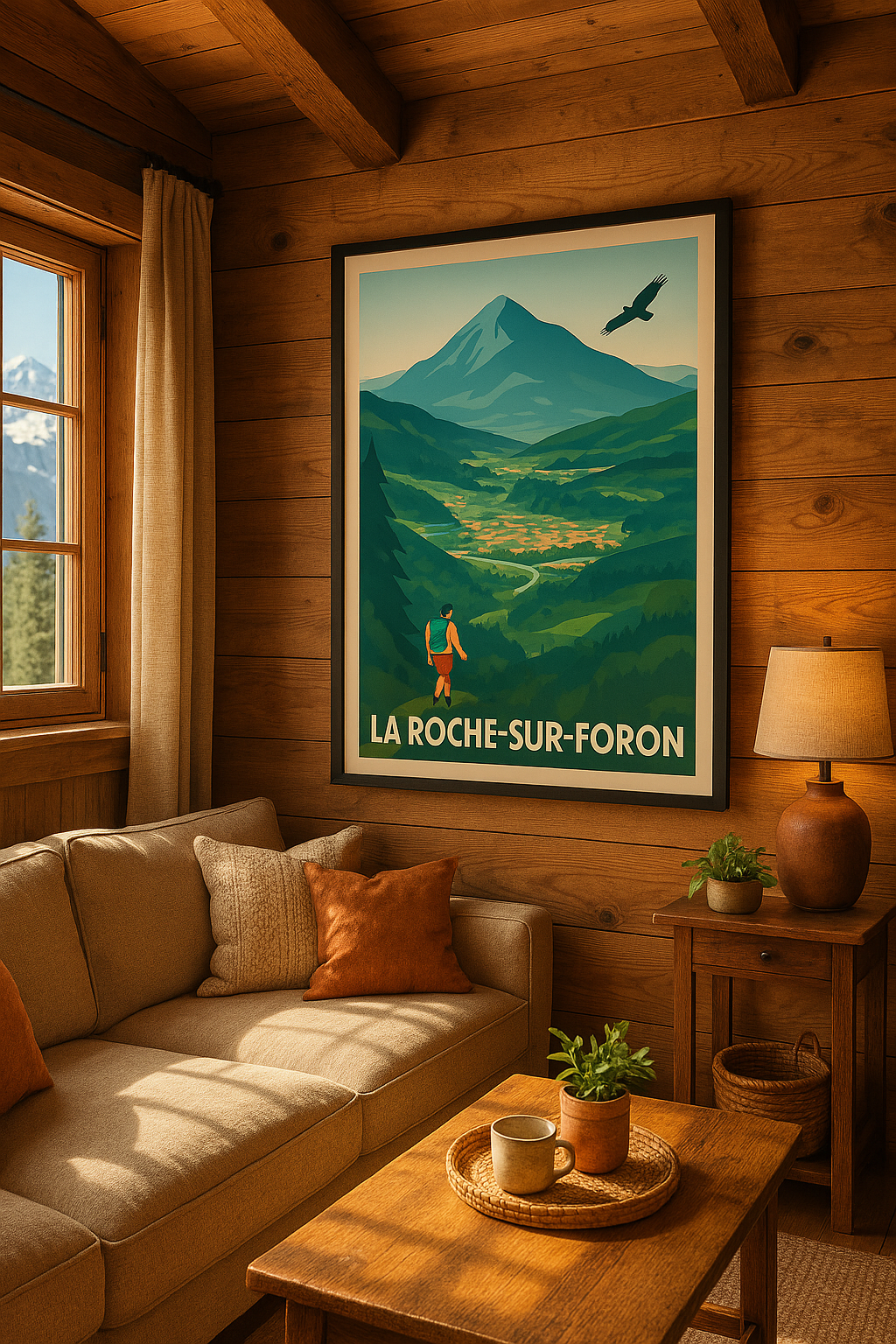 Haute-Savoie France Affiche de La Roche-sur-Foron - L'appel de la montagne et de la nature