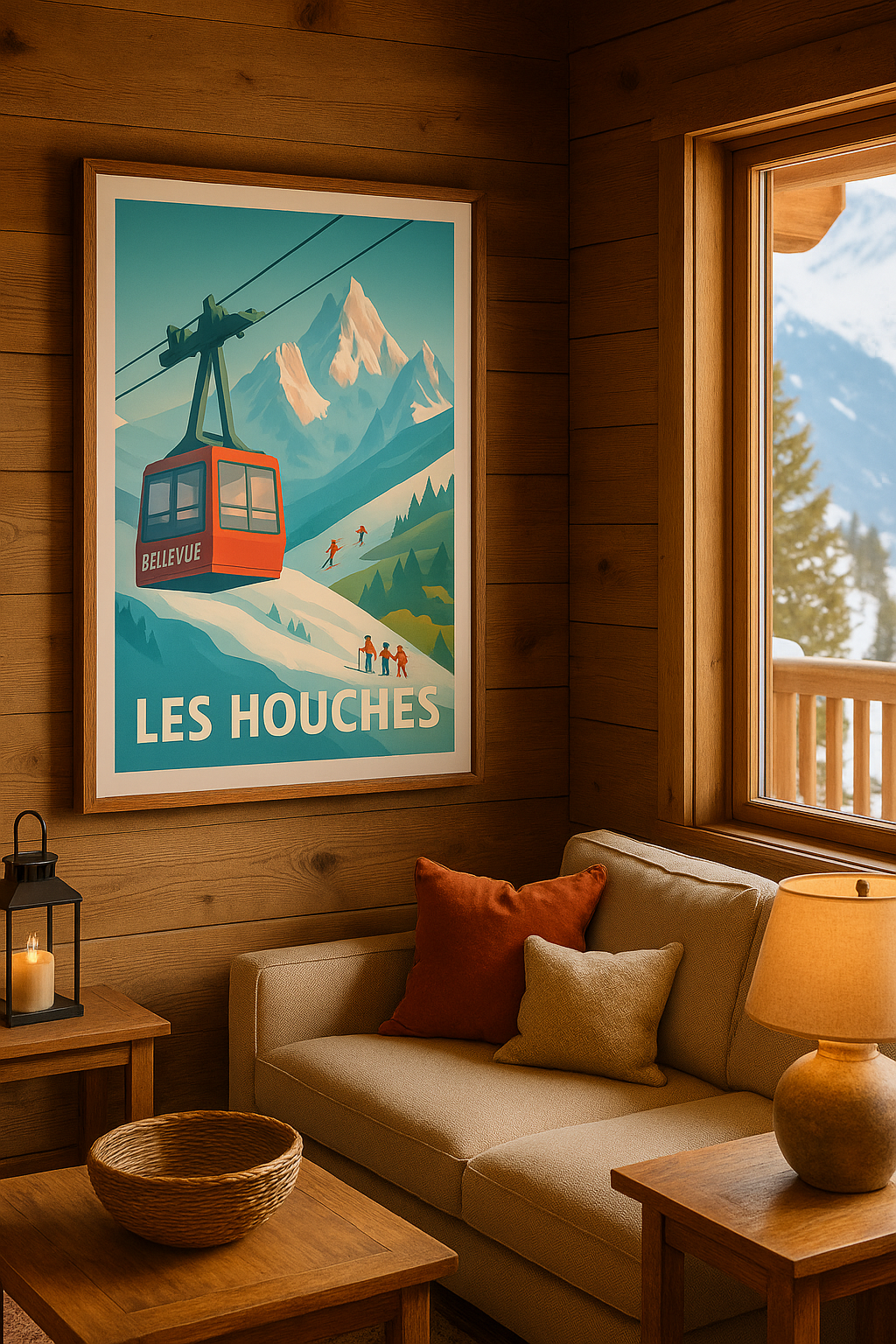 Haute-Savoie France Affiche de Les Houches - Évasion alpine en téléphérique