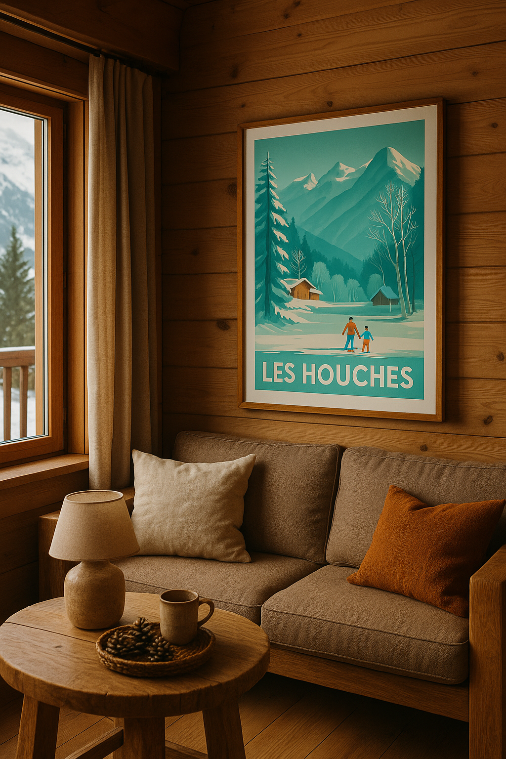 Haute-Savoie France Affiche de Les Houches - Évasion hivernale en montagne