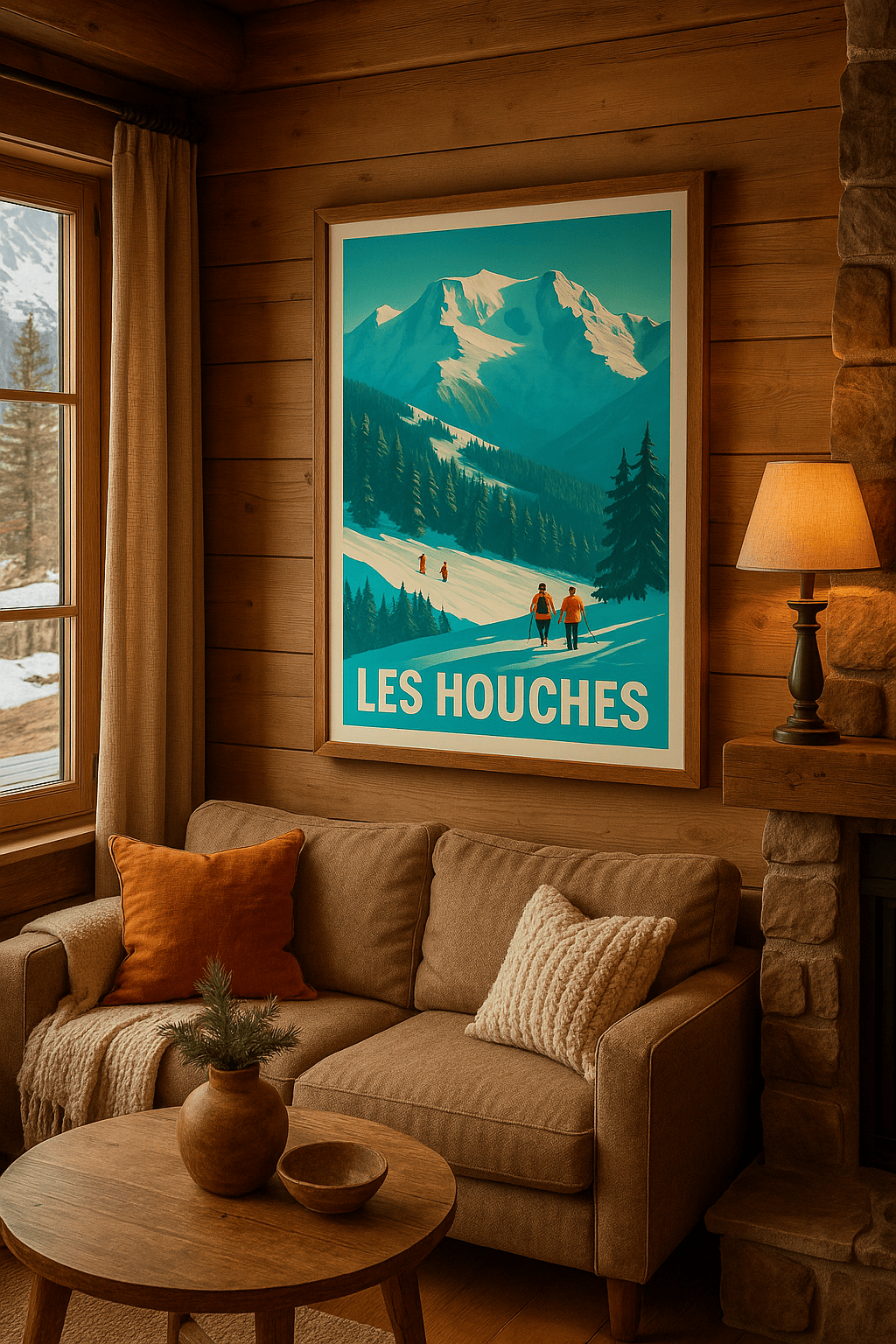 Haute-Savoie France Affiche de Les Houches - Évasion hivernale entre montagnes et pistes enneigées