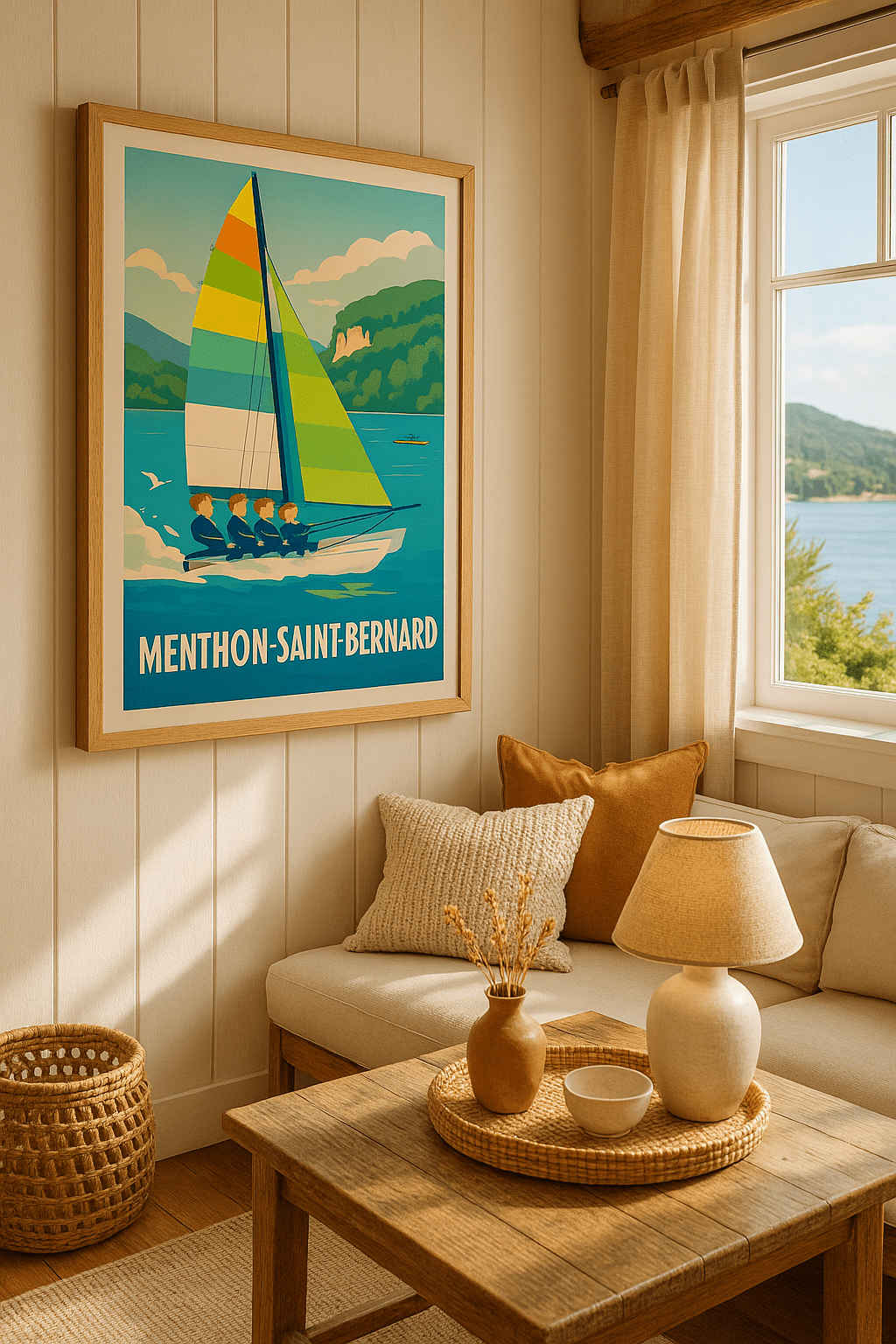 Haute-Savoie France Affiche de Menthon-Saint-Bernard - Aventurez-vous sur les eaux du Lac d'Annecy