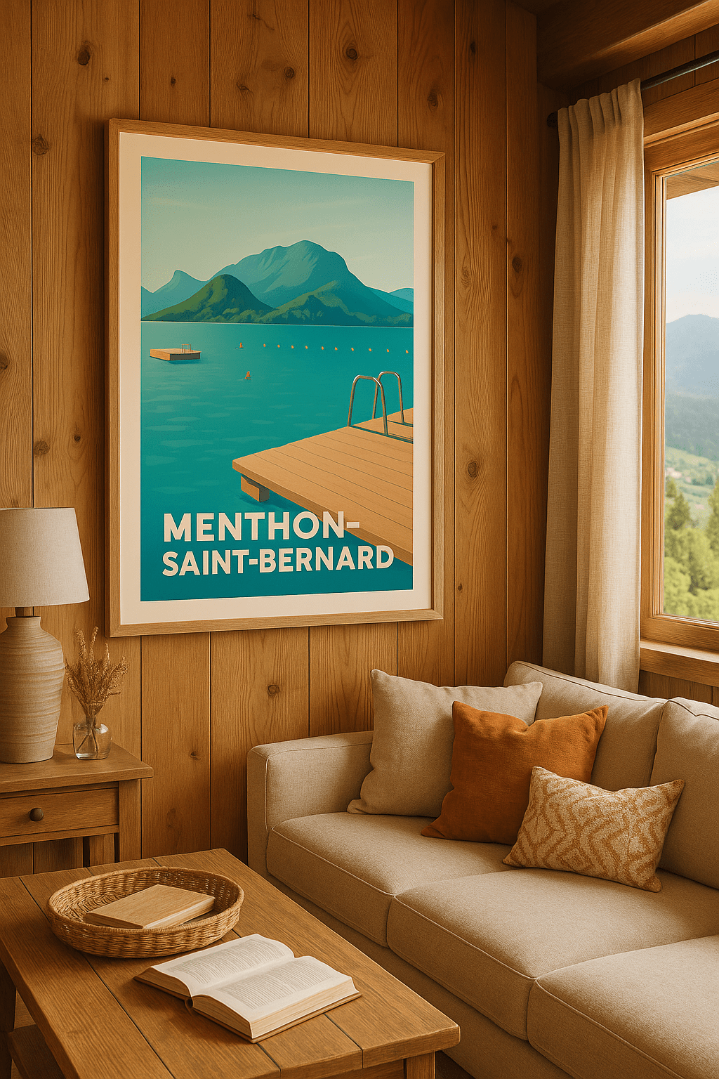 Affiche Menthon-Saint-Bernard — Évasion au bord du lac · poster d'art de Menthon-Saint-Bernard