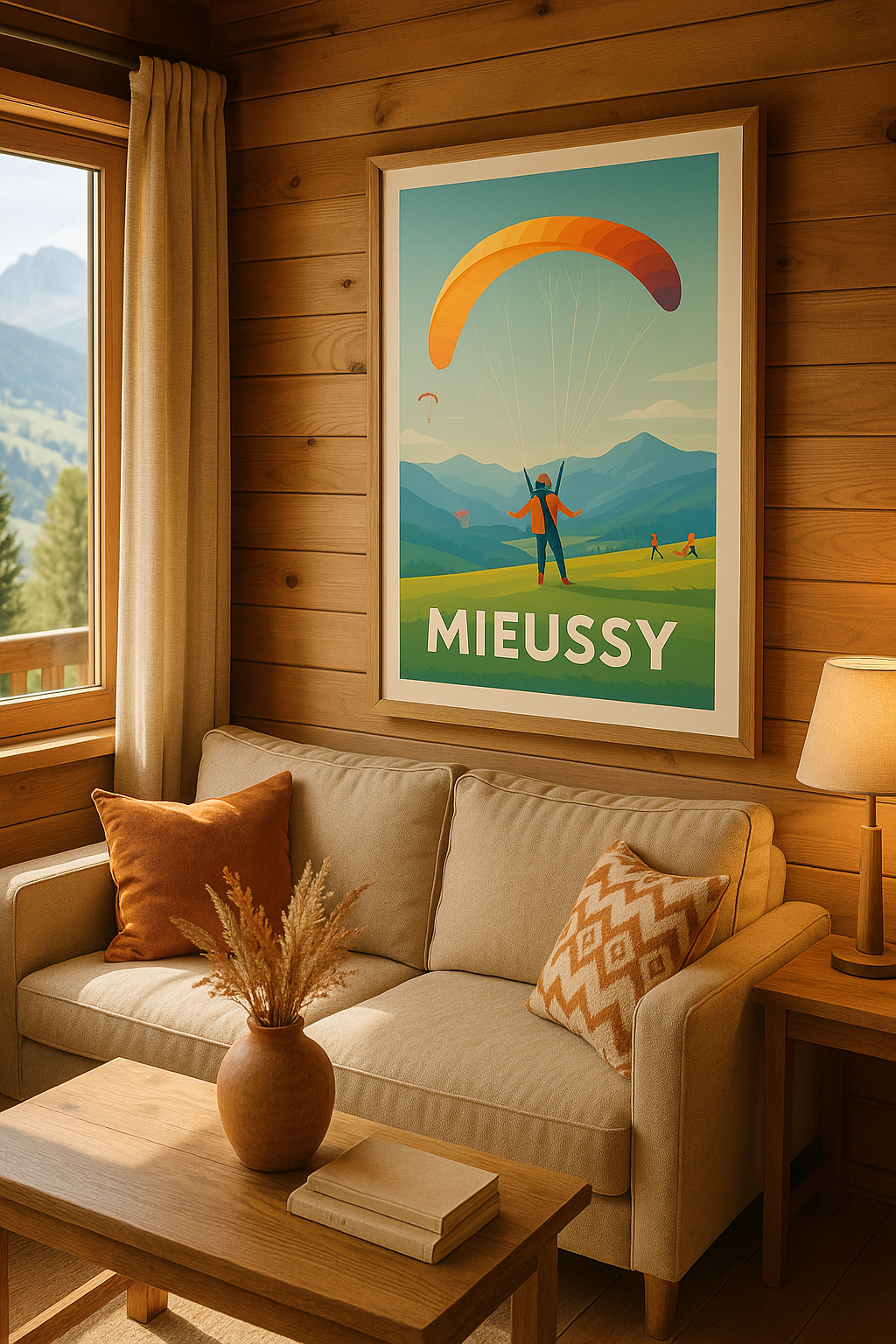 Affiche Mieussy — Le paradis du parapente en altitude · poster d'art de Mieussy