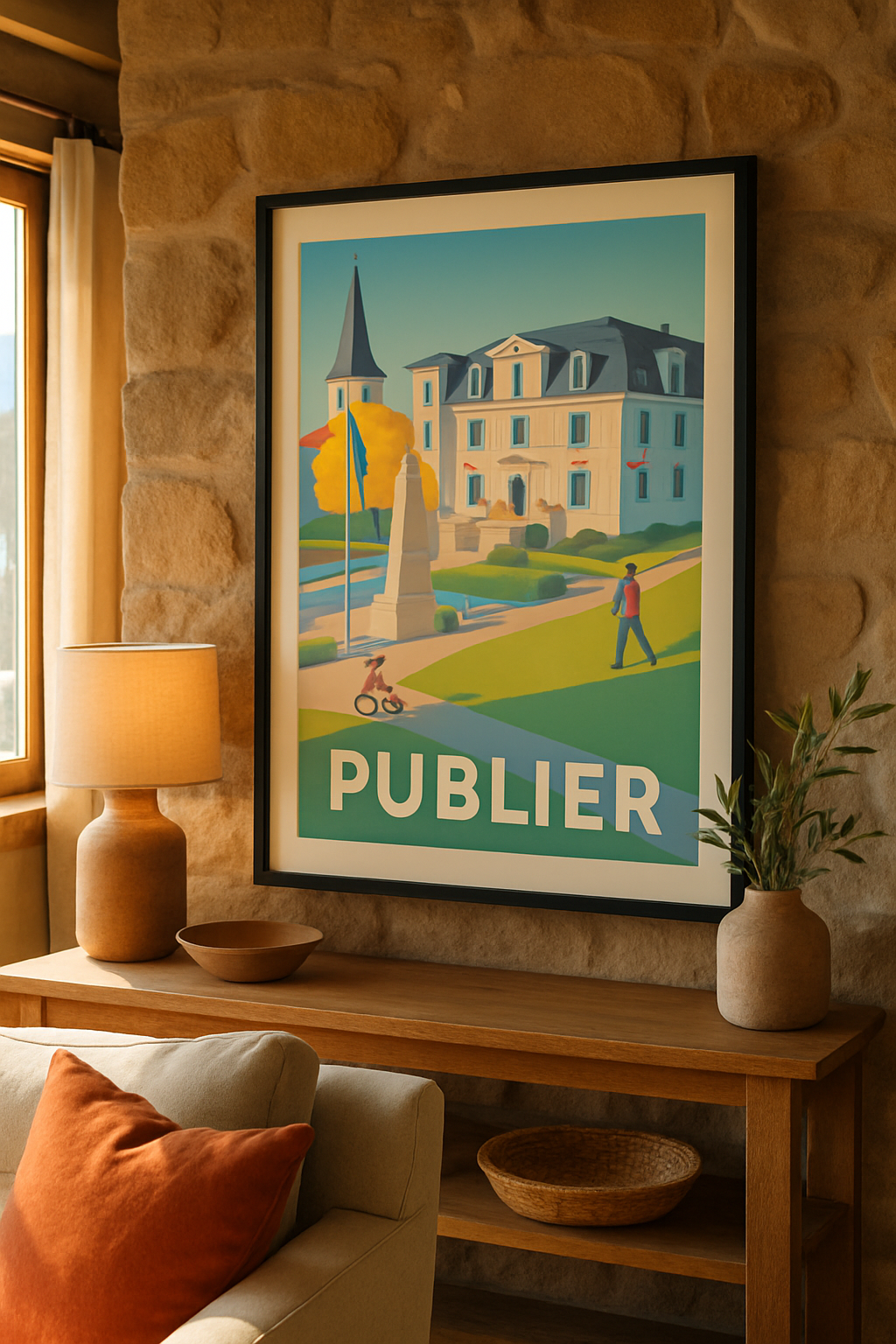 Affiche Publier — Charme paisible de la mairie · poster d'art de Publier