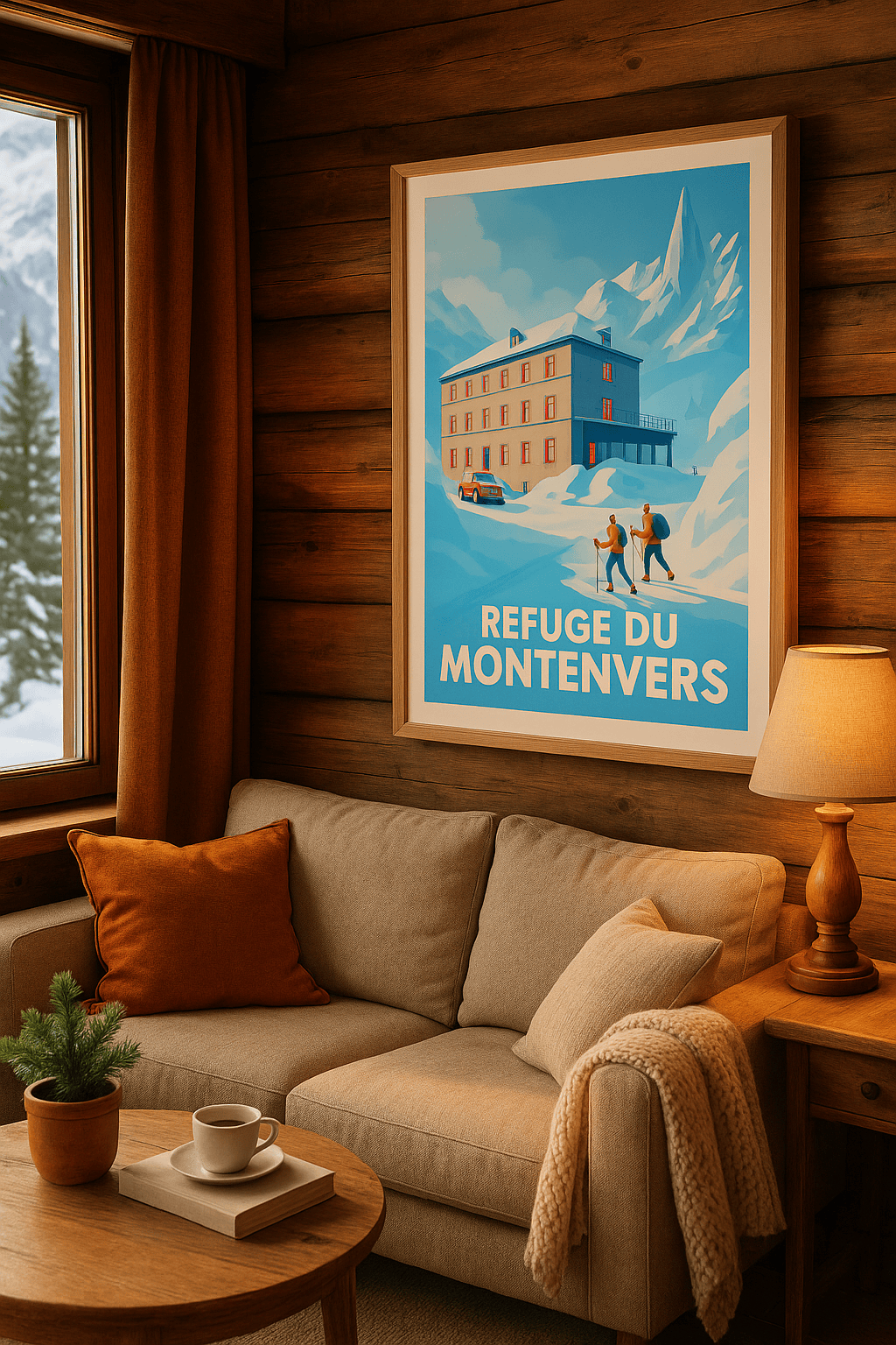 Haute-Savoie France Affiche de Refuge du Montenvers - L'appel de la montagne enneigée