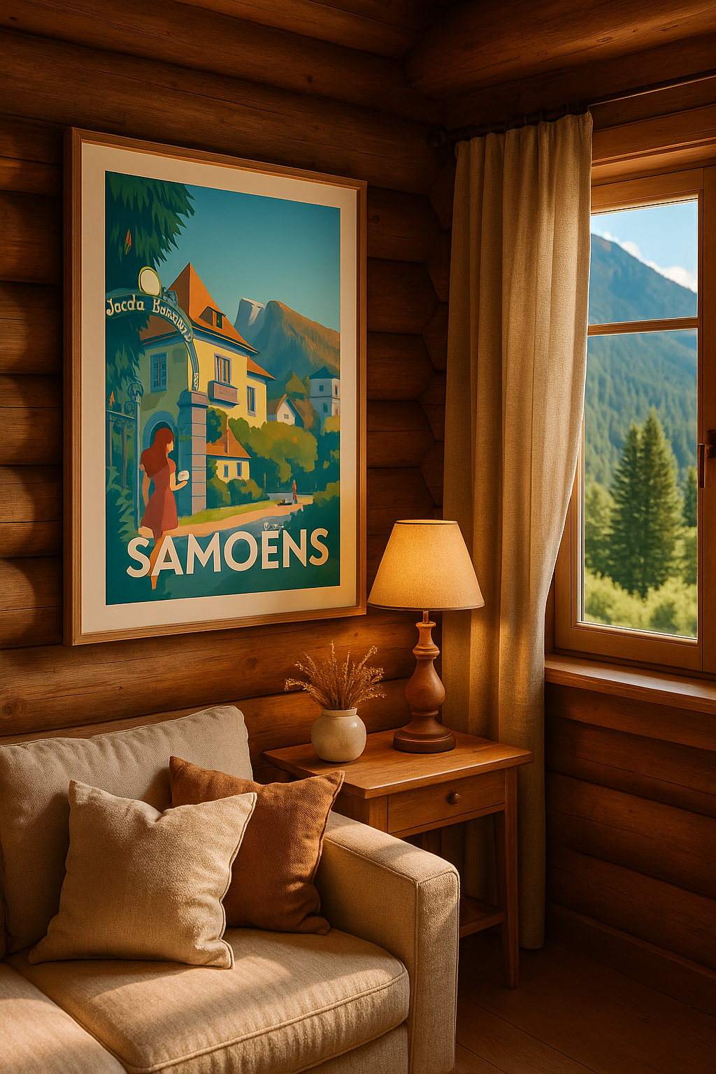 Affiche Samöens — Charme et sérénité au Jardin Botanique · poster d'art de Samöens