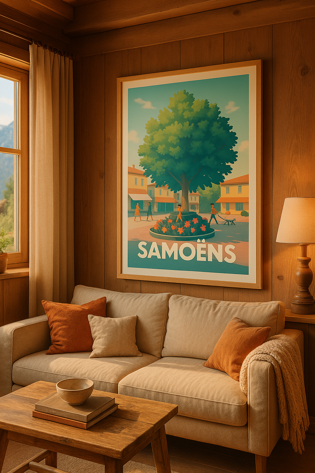 Haute-Savoie France Affiche de Samoëns - Charme paisible du cœur de village