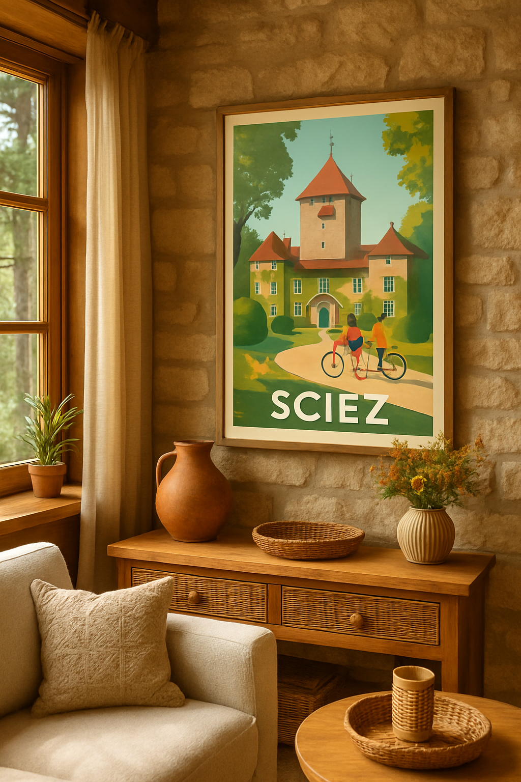 Haute-Savoie France Affiche de Sciez - Douceur et patrimoine au cœur de la nature