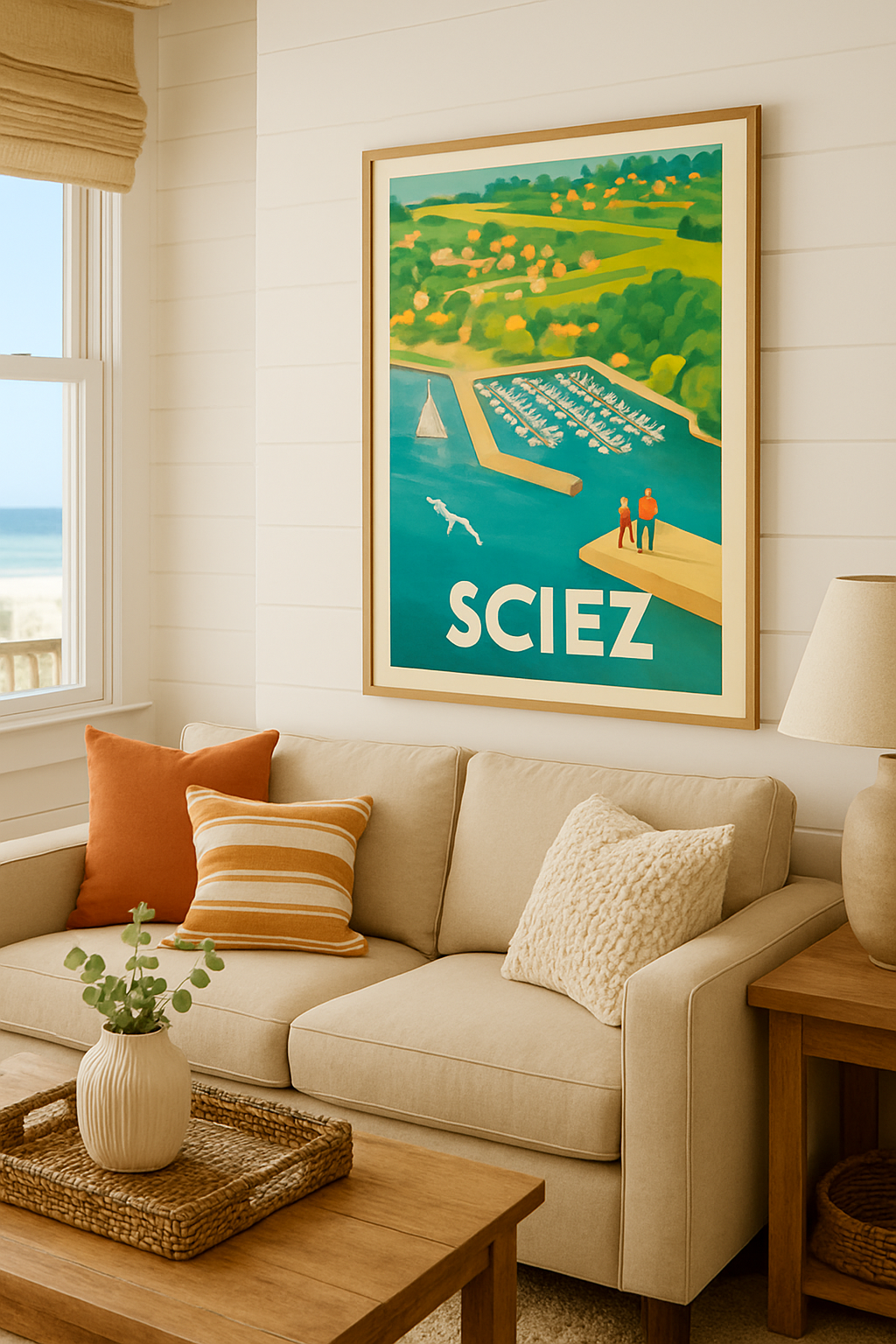 Haute-Savoie France Affiche de Sciez - Escapade paisible au bord du lac