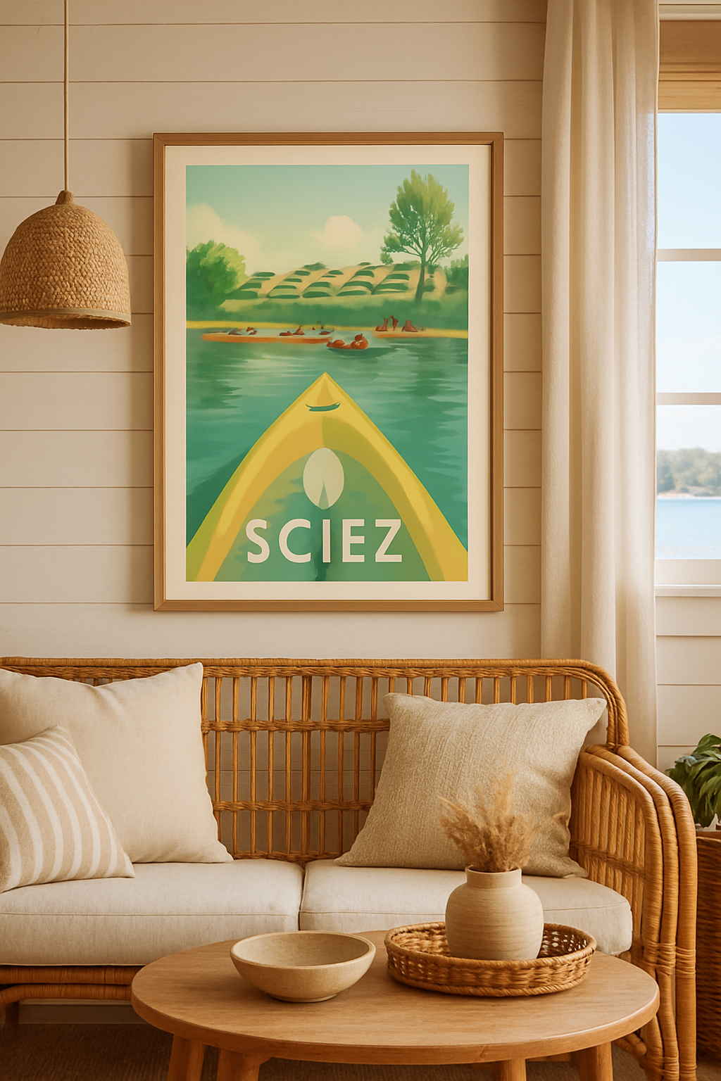 Haute-Savoie France Affiche de Sciez - Évasion nautique et détente au fil de l'eau