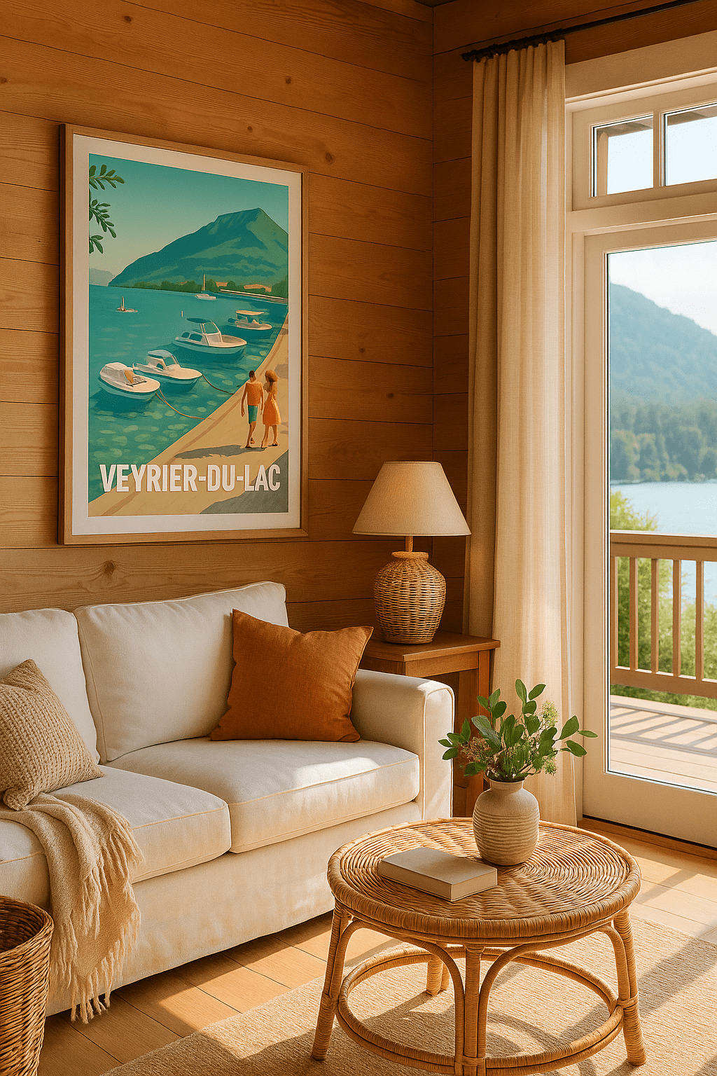 Affiche Veyrier-du-Lac — Escapade au bord du lac paisible · poster d'art de Veyrier-du-Lac