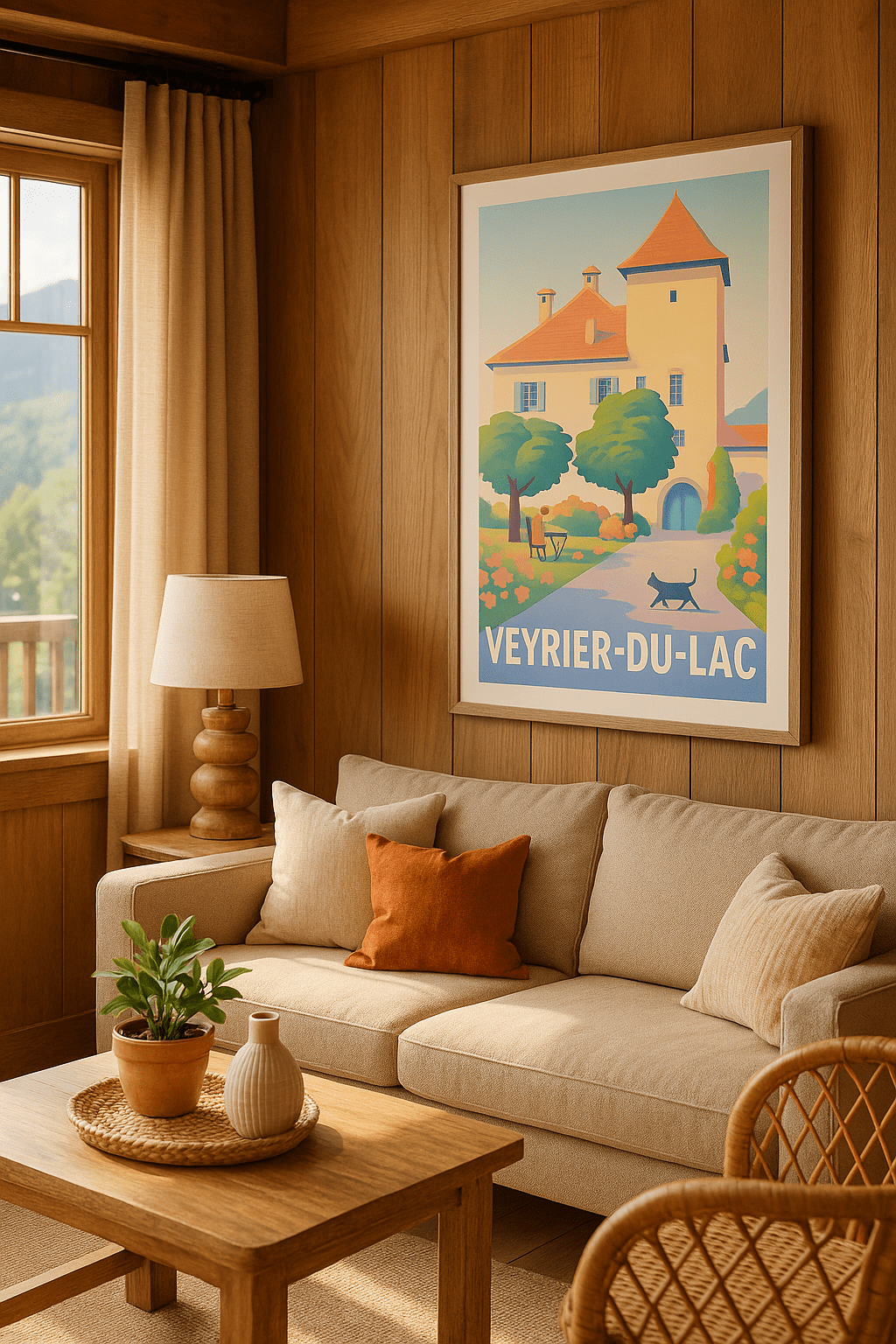 Affiche Veyrier-du-Lac — Sérénité au bord du lac · poster d'art de Veyrier-du-Lac