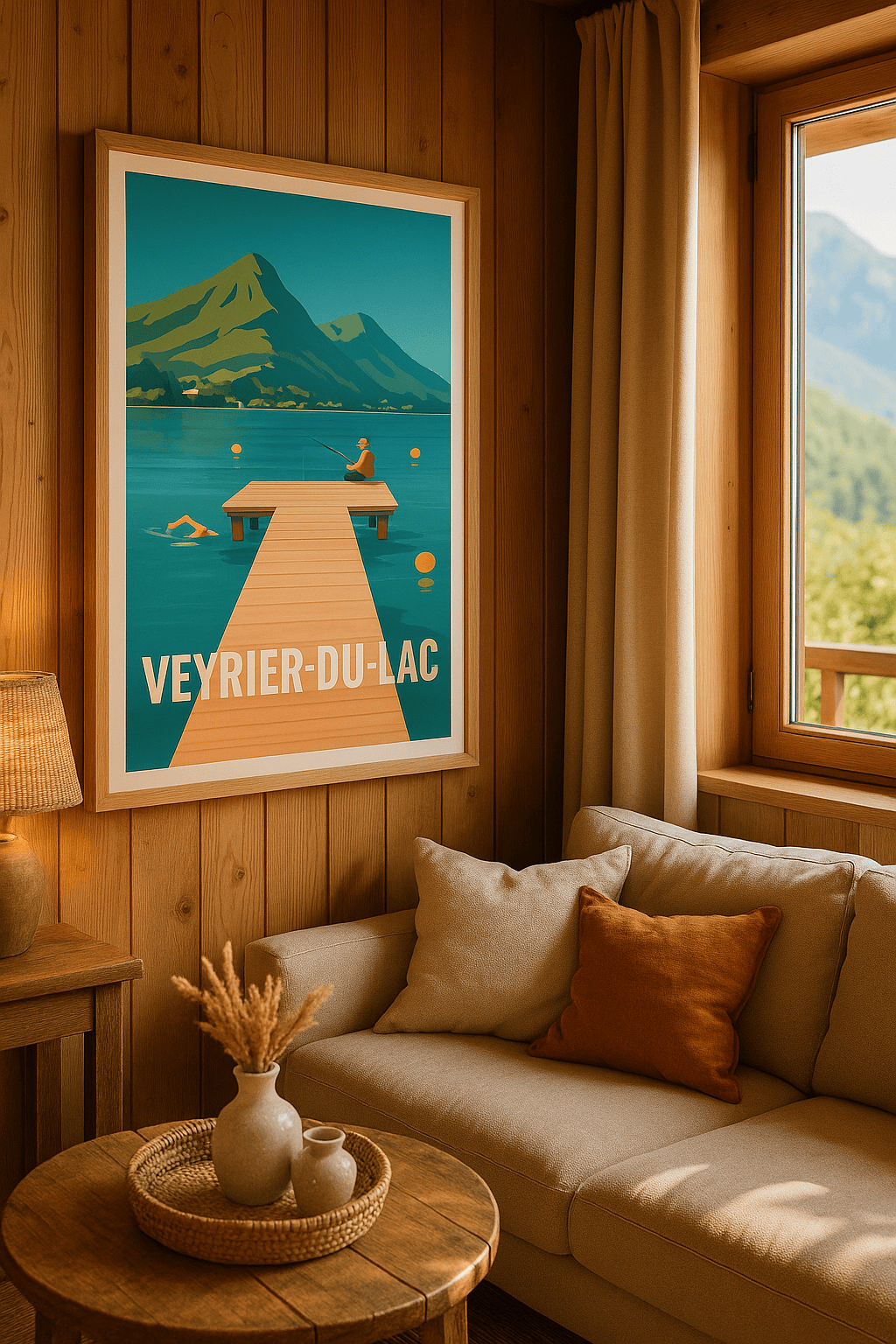 Haute-Savoie France Affiche de Veyrier-du-Lac - Tranquillité au bord de l'eau