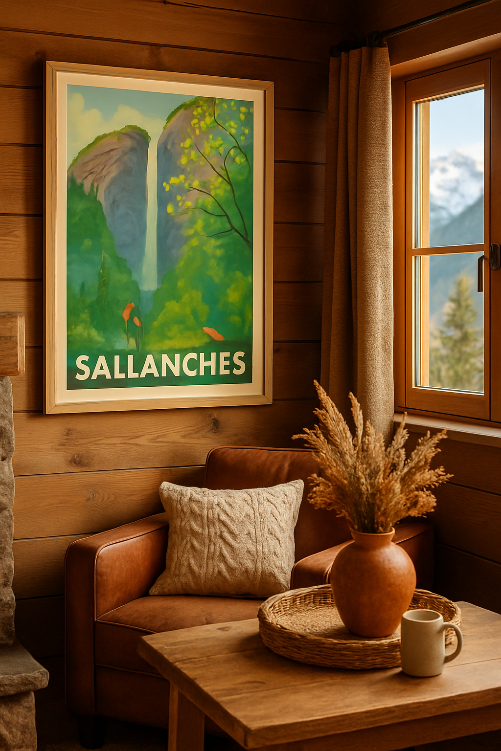 Haute-Savoie France Affiche Sallanches - Évasion au cœur des cascades alpines