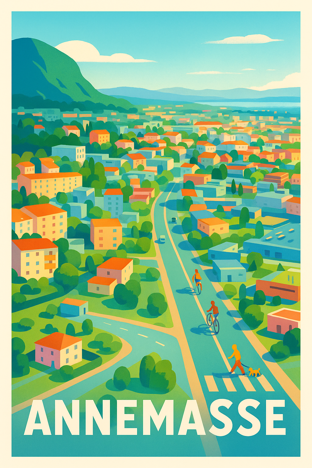 Haute-Savoie France Pas de Cadre / 20 × 30cm Affiche Annemasse - L'élégance paisible de la ville verte