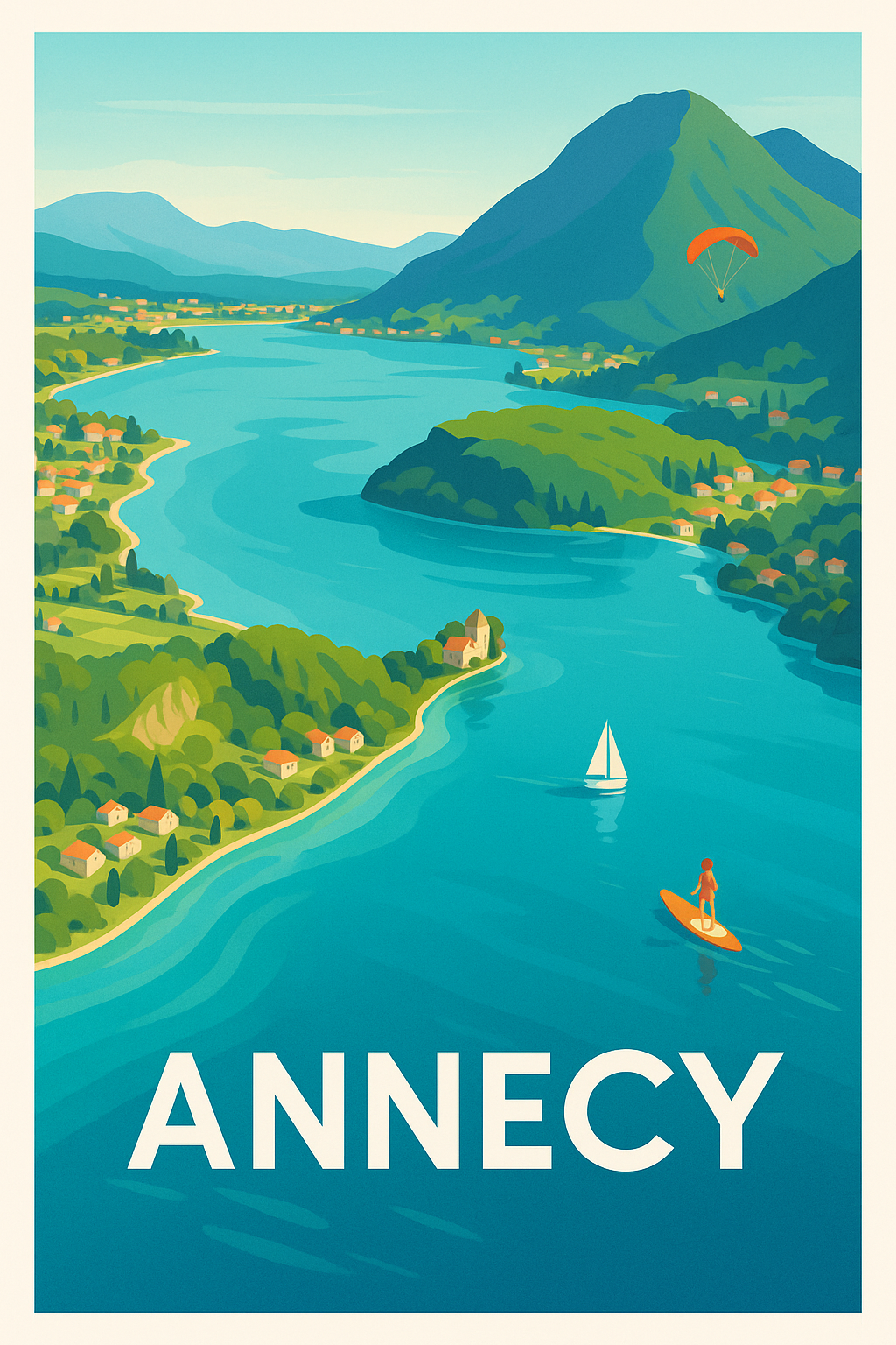 Haute-Savoie France Pas de Cadre / 20 × 30cm Affiche de Annecy - Évasion au cœur des Alpes